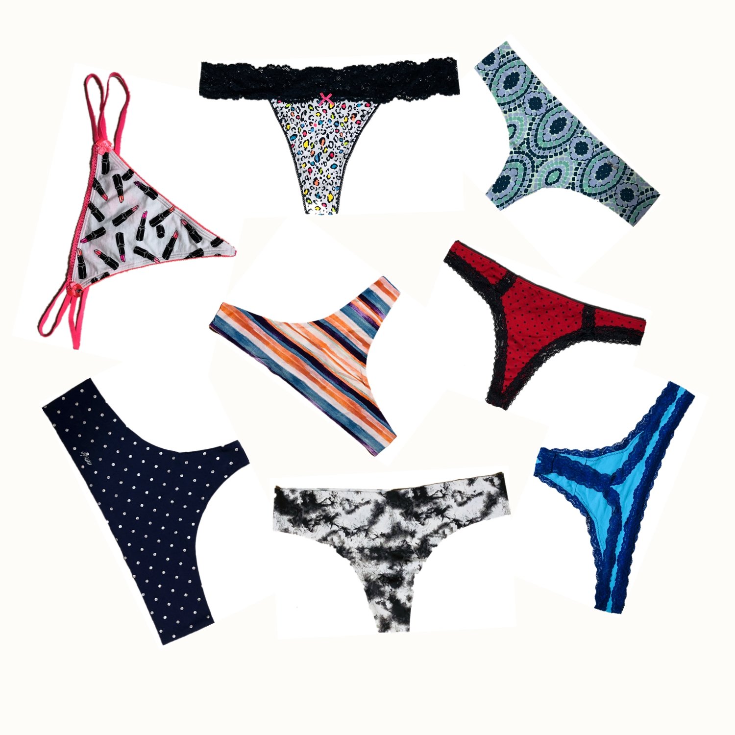 Sexy Women's Lace Thong Panties 5-Pack - Comfortable G-String & Tanga Bikini Underwear for Everyday Wear, Date Night & Beach