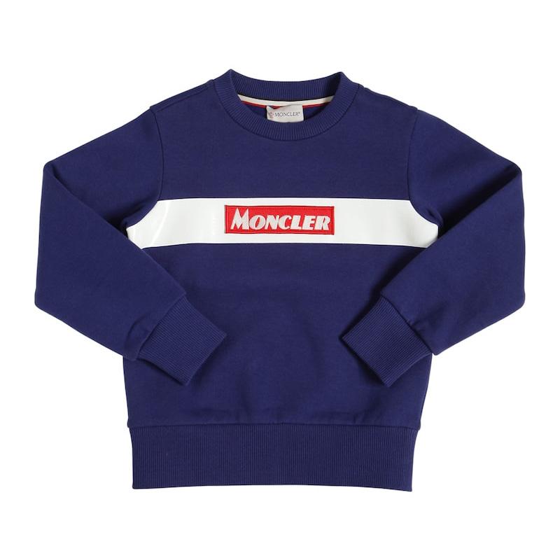 Moncler Kids Navy Logo Sweatshirt - Boys & Girls Casual Pullover Hoodie for School, Playdates & Outdoor Activities