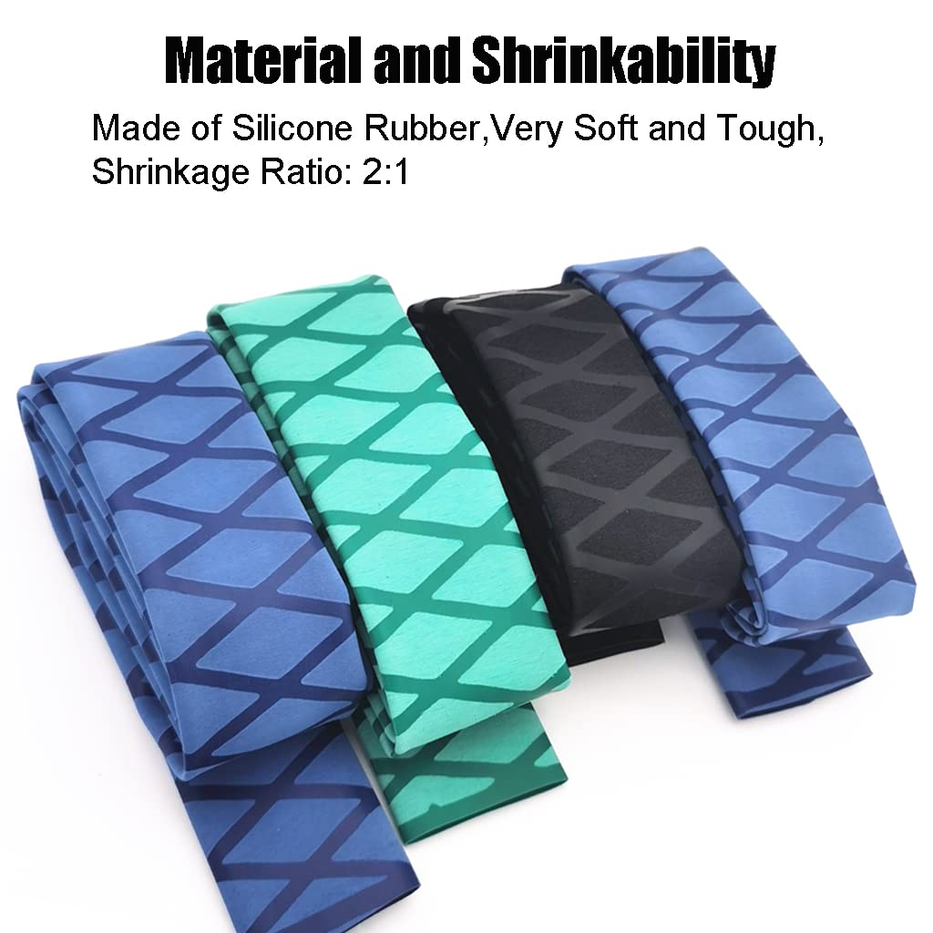 3.3 FT Diameter 2'' Fishing Rod Shrink Wrap Tubing - Non-Slip Waterproof Heat Shrink Grip for Enhanced Rod Handling - Ideal for Saltwater, Freshwater Fishing & Outdoor Sports (Black)