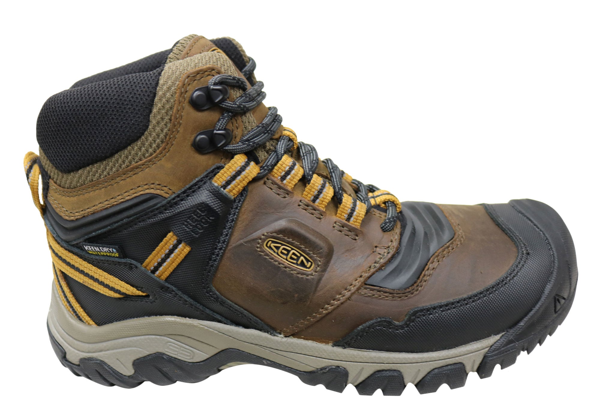 Keen Men's Ridge Flex Mid Waterproof Hiking Boots - Comfortable Leather Outdoor Shoes for Trekking & Mountain Adventures