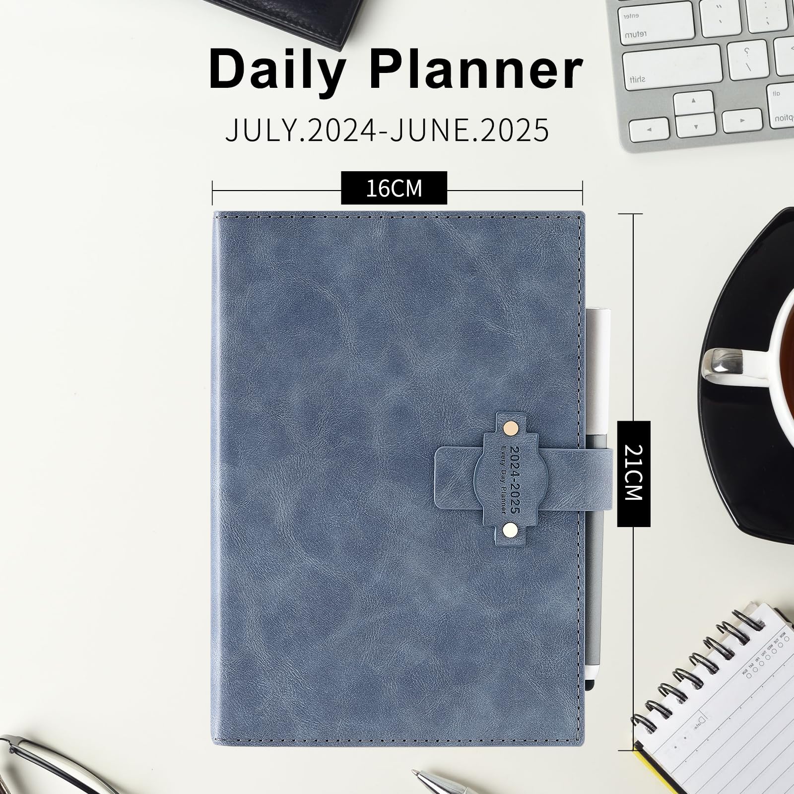 2024-2025 Academic Planner - Hardcover A5 Daily & Monthly Organizer with Pen Holder, Tabs, Stickers & Inner Pocket | Perfect for Students, Teachers & Professionals | July 2024 to June 2025 School Year Schedule Notebook