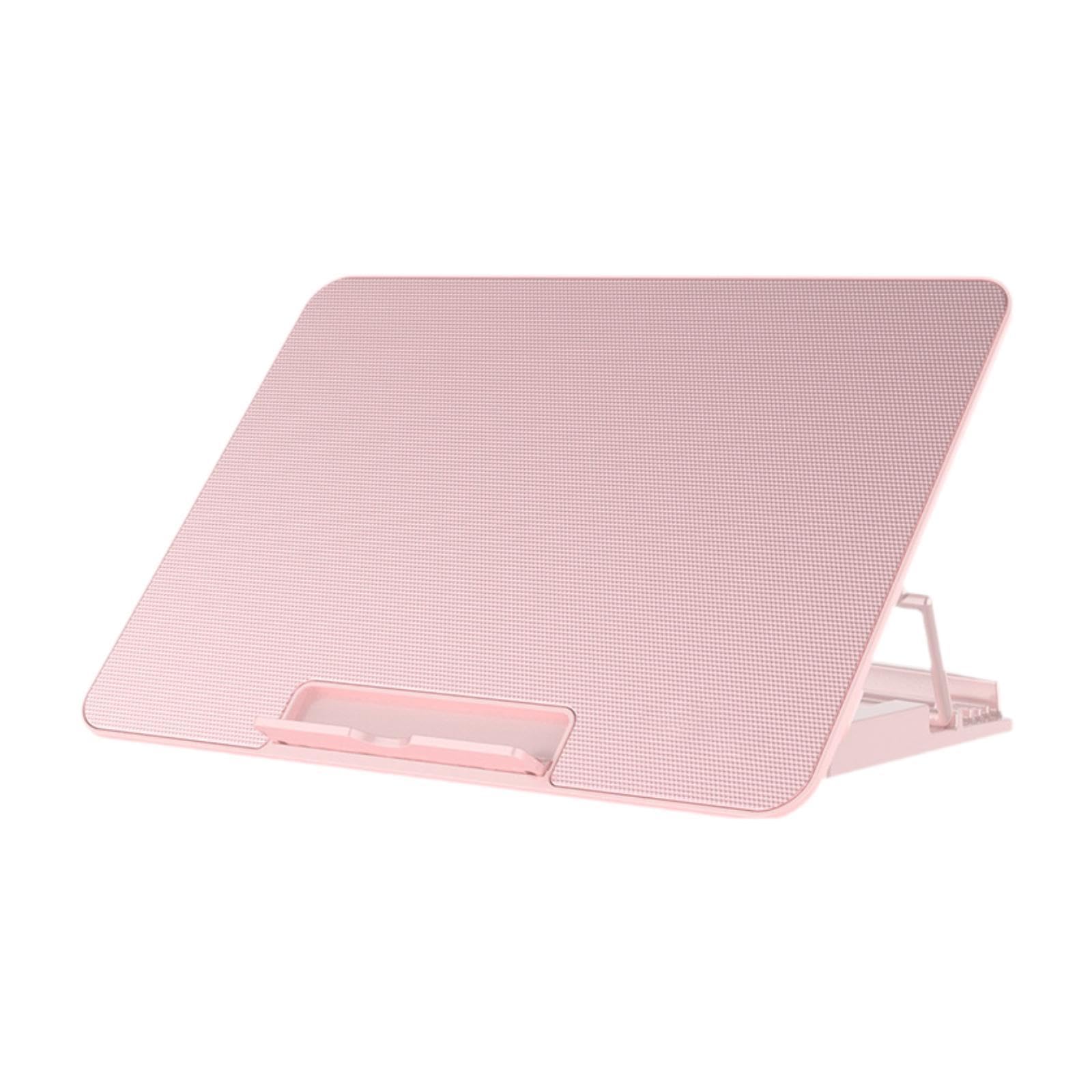 Dickly Laptop Cooling Pad with 6 Adjustable Heights & Dual USB Ports - Adjustable Fan Speed Pink Laptop Stand for Home Office & Gaming Use