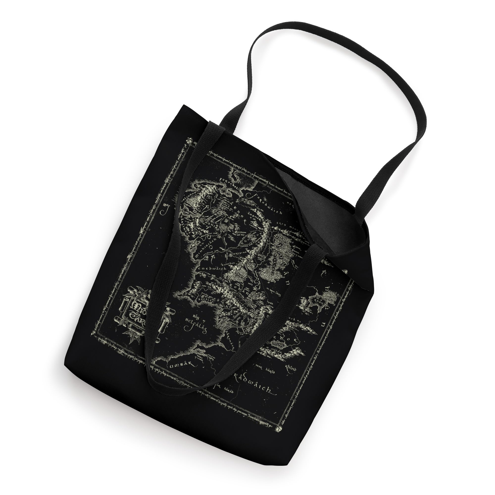 The Lord of the Rings Middle Earth Map Tote Bag - Fantasy Novel Inspired Canvas Shopping Bag for Book Lovers & LOTR Fans - Perfect for Groceries, Books, and Conventions