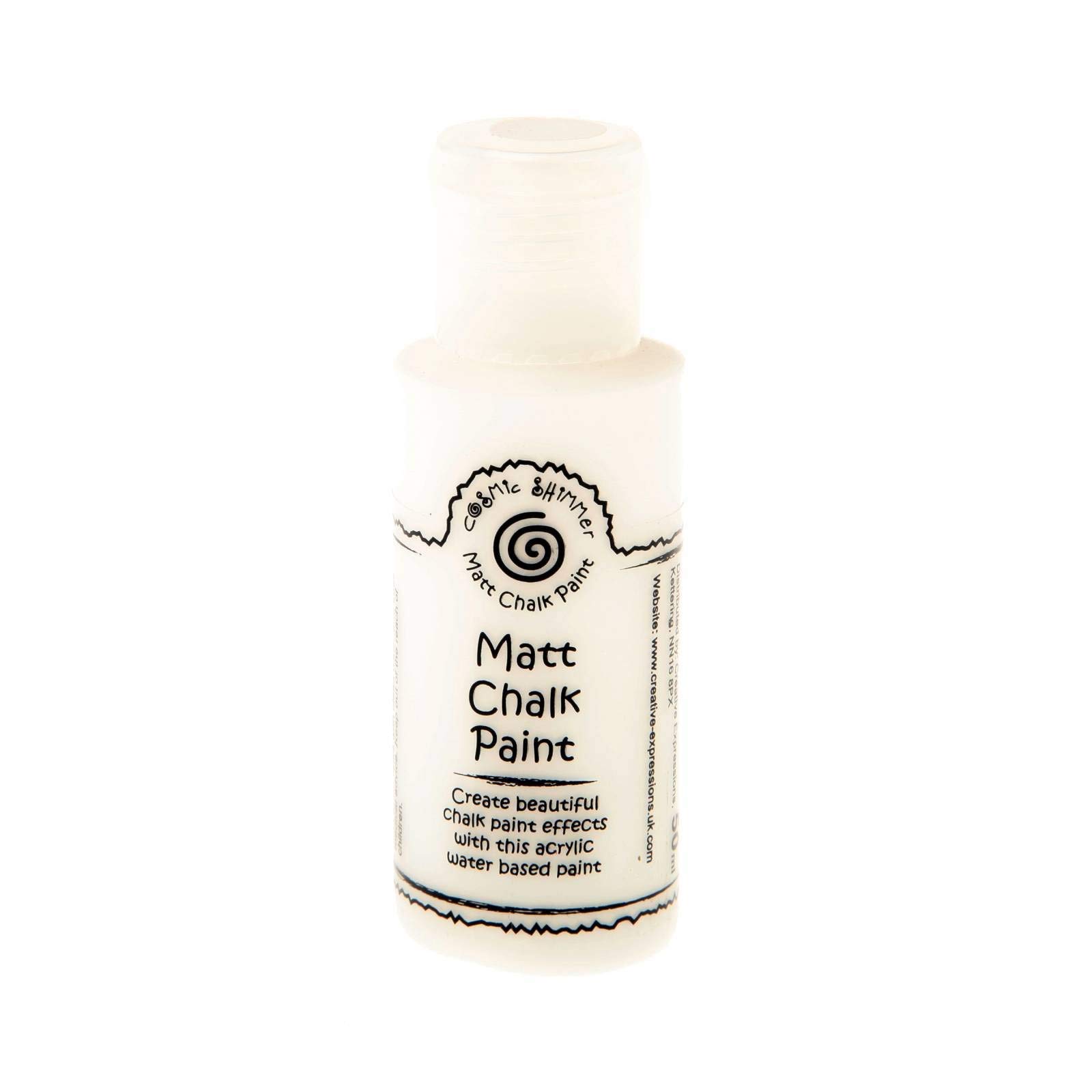 Cosmic Shimmer Matt Chalk Paint 50ml - Warm White | Premium Matte Finish Chalky Paint for Furniture, Home Decor & DIY Crafts | Perfect for Upcycling, Distressing & Vintage Projects