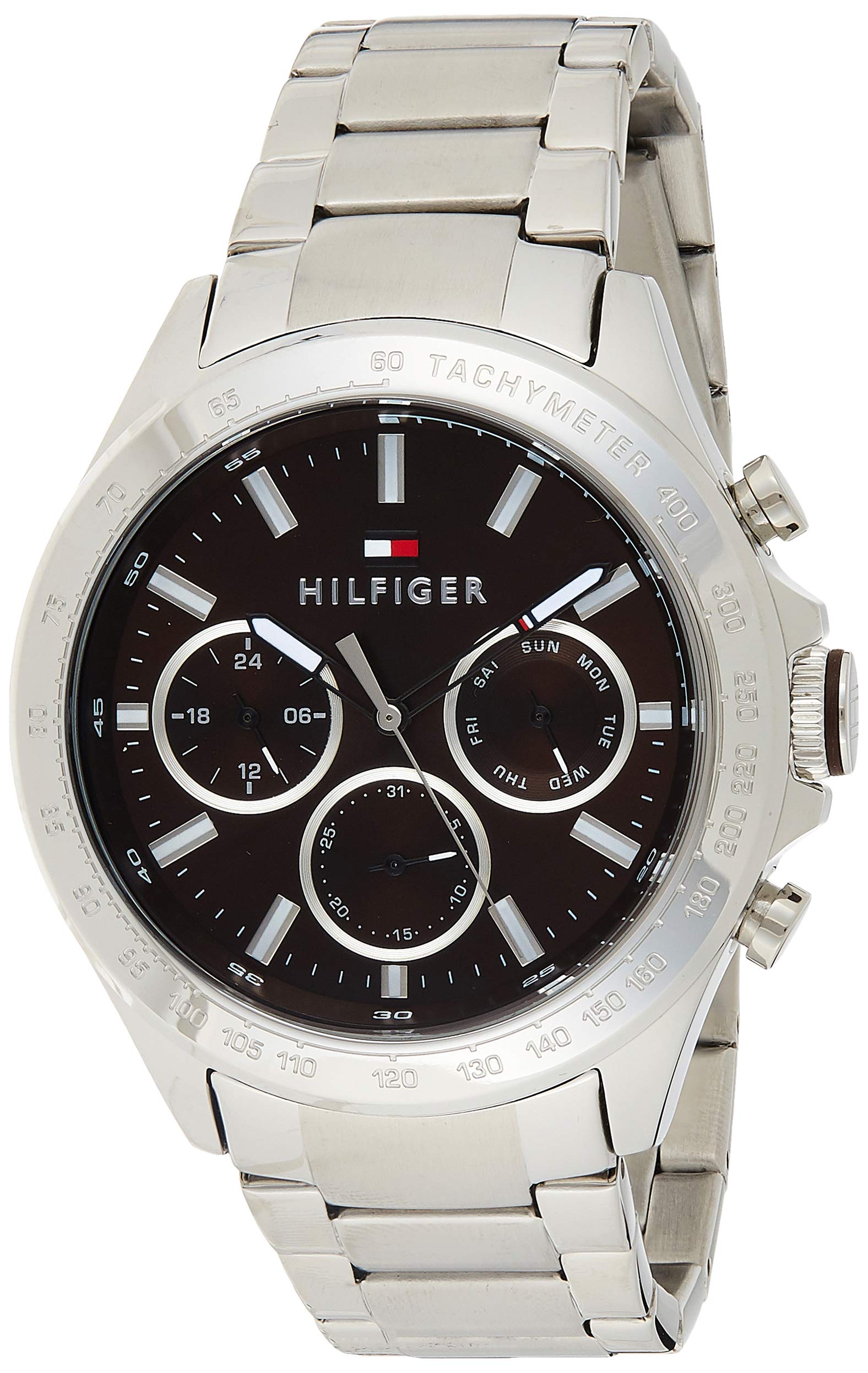 Tommy Hilfiger Men's Hudson Analog Silver Watch - Japanese Quartz Movement, Stainless Steel Band, Water Resistant - Perfect for Business, Casual Wear & Gift Giving