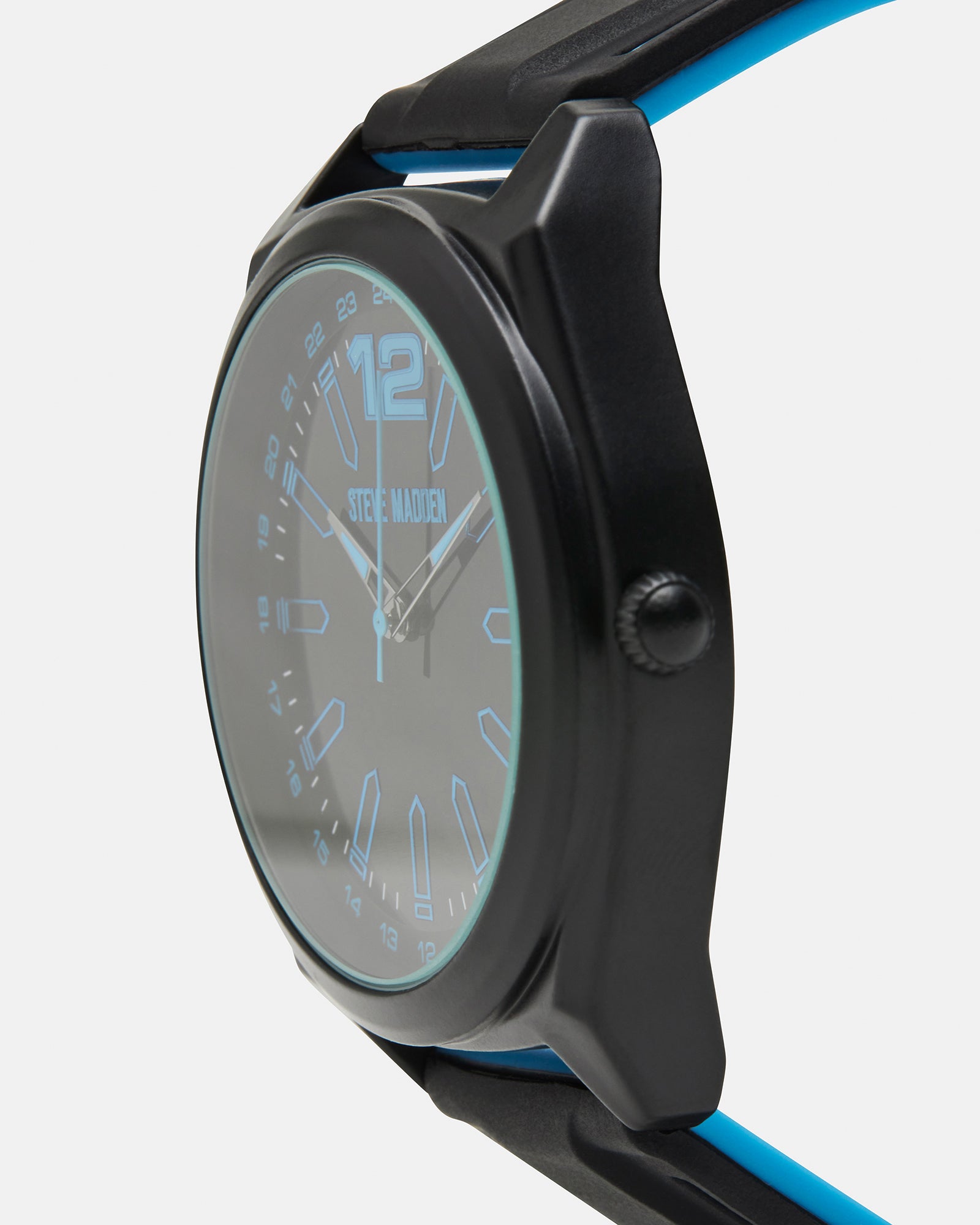 Men's Silicone Sports Watch - Waterproof, Durable & Comfortable for Running, Swimming & Outdoor Activities - Black/Blue