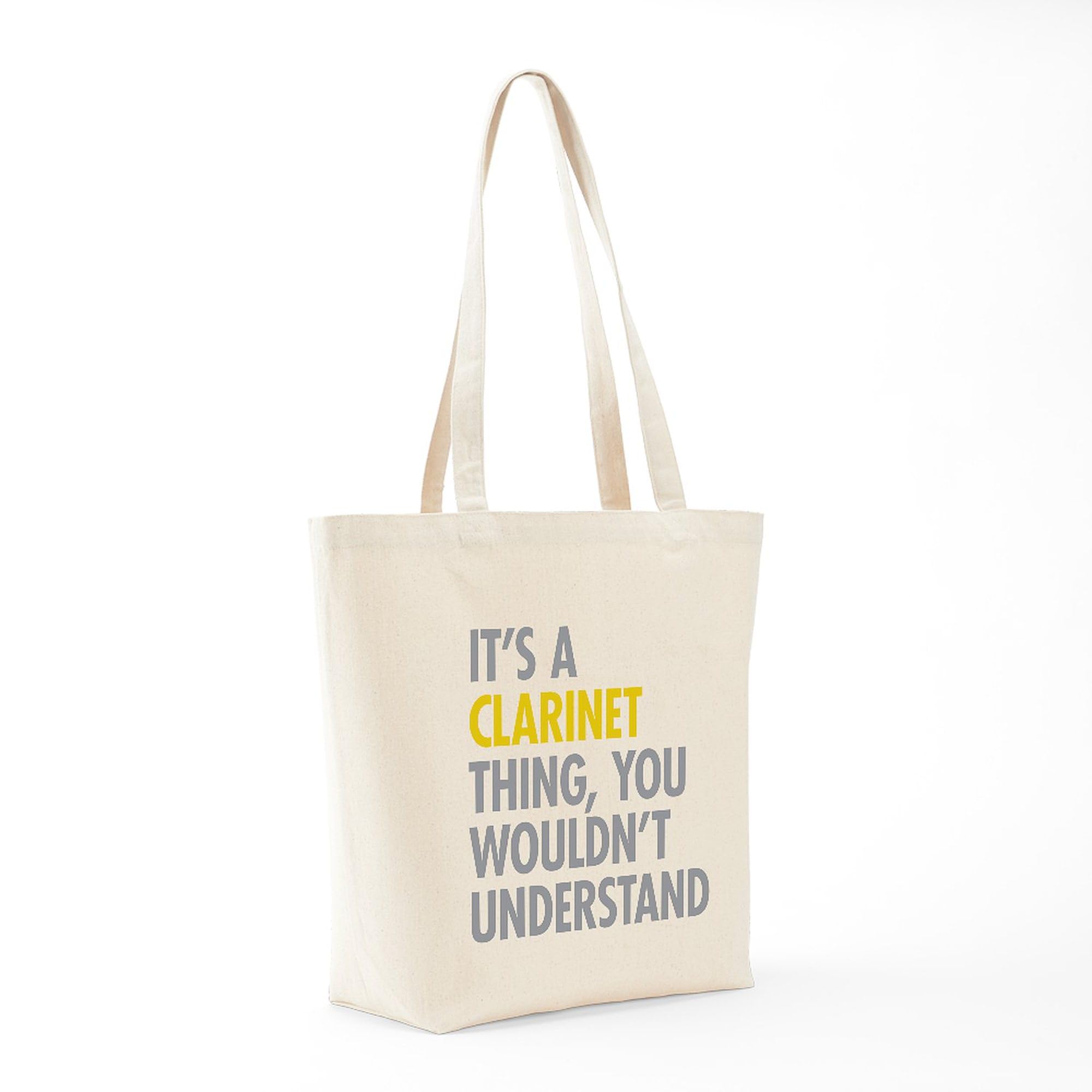 CafePress Clarinet Lover Tote Bag - Natural Canvas Reusable Shopping Bag for Musicians, Students & Grocery Shopping