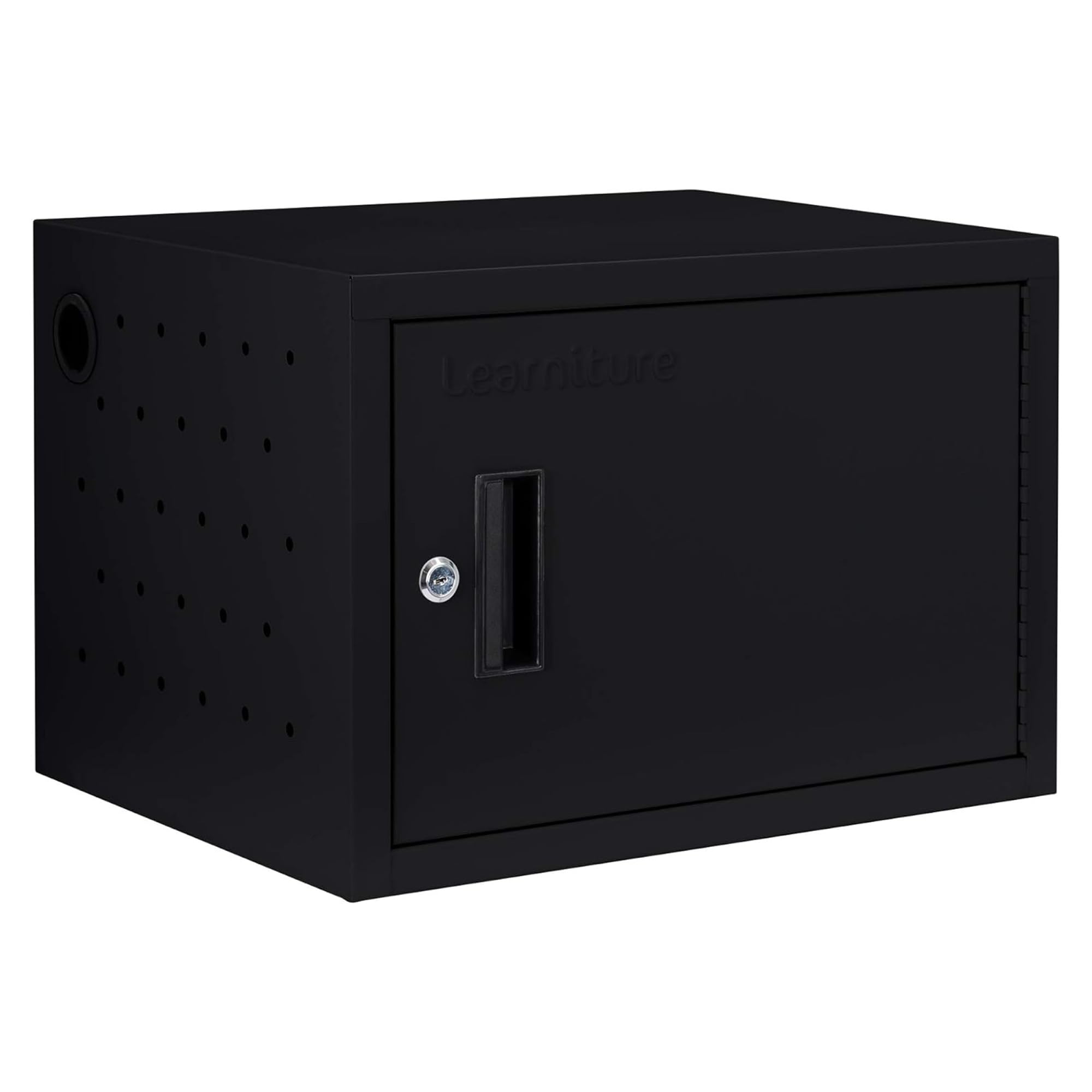 Learniture Structure Series 12-Device Charging Station - Wall-Mount Lockable Charging Cabinet for 12 Laptops, Tablets & Chromebooks - Secure Storage & Organization for Schools, Offices & Libraries (Black)