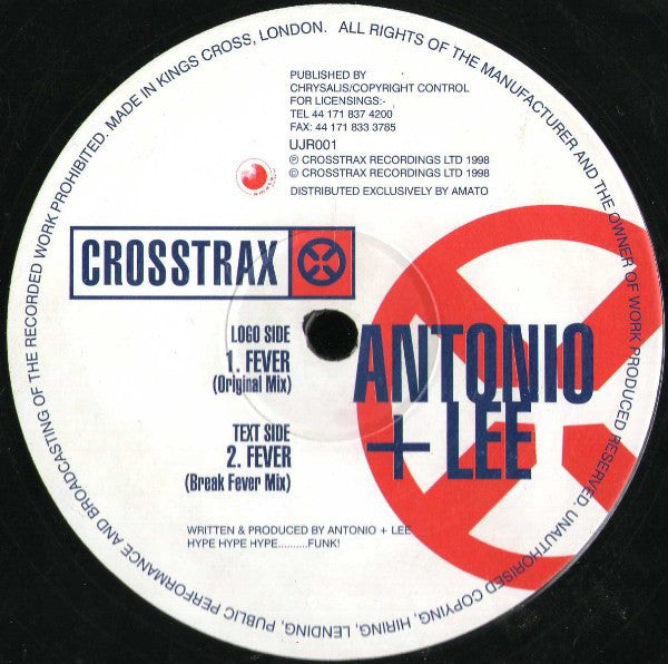Antonio & Lee Fever Vinyl Record - Union Jack Records UJR001 | Limited Edition British Rock Collectible for Music Enthusiasts & DJs