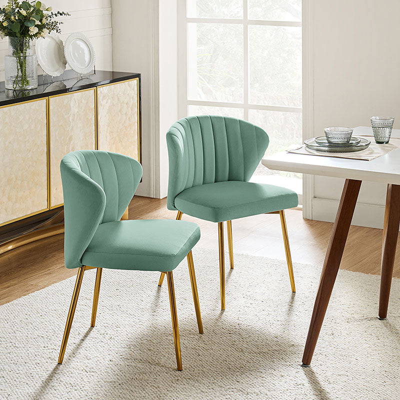 Aruna Side Chair Set - Modern Dining Chairs for Kitchen, Living Room & Office - 2-Piece Wooden Accent Chairs with Cushion - Perfect for Small Spaces, Breakfast Nook & Home Decor