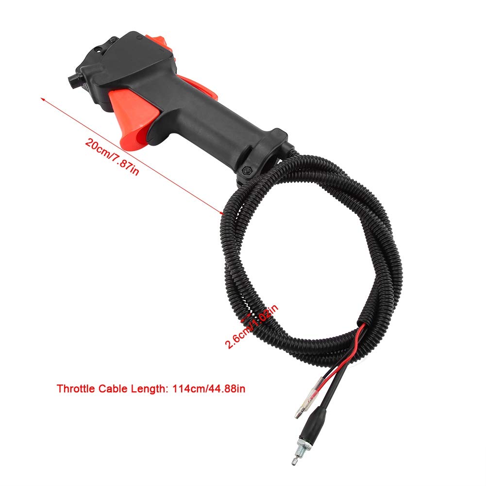 Focket 26mm Universal Brush Cutter Trimmer Handle Switch with Throttle Cable - High Reliability & Durable Replacement Part for Lawn Maintenance Tools - Perfect for Landscaping, Yard Work and Gardening Equipment Repair