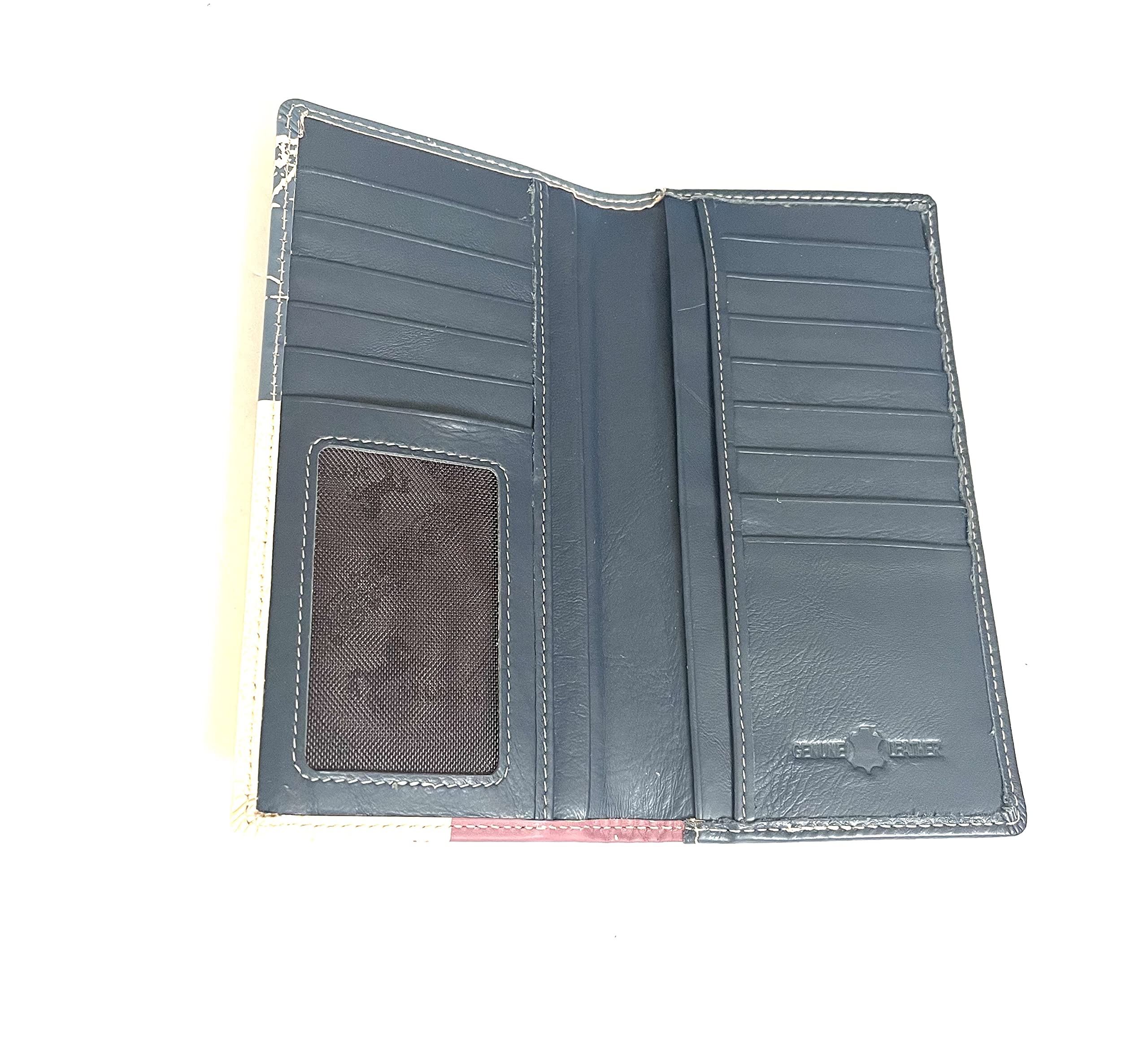 Texas Flag Genuine Leather Men's Bifold Wallet - Distressed Red White & Blue Long Wallet for Men (MWL-TX01RD) - Perfect for Cowboys, Ranchers & Texas Pride Gifts
