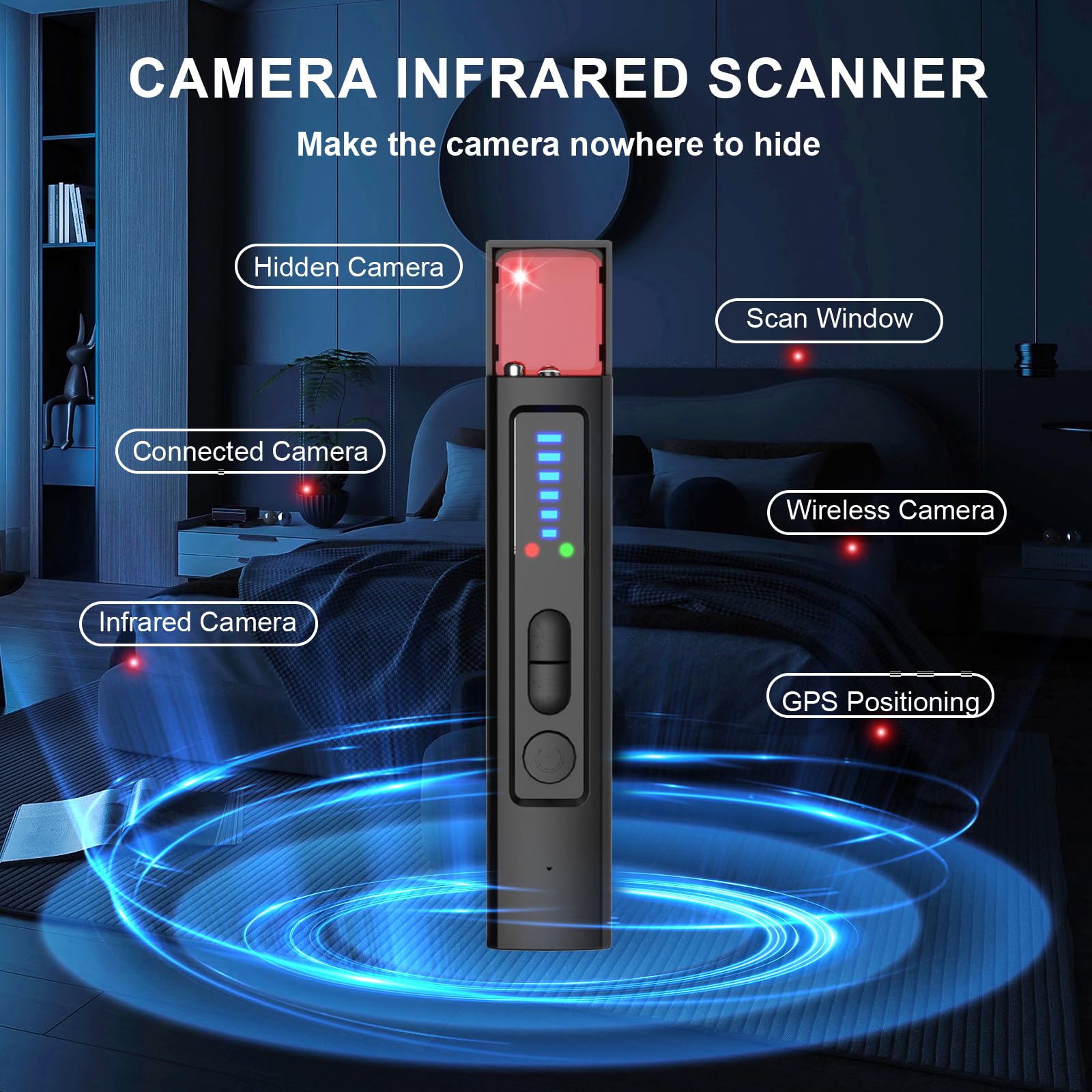 Portable Hidden Camera Detector for Car, Home & Travel - Wireless Bug Finder
