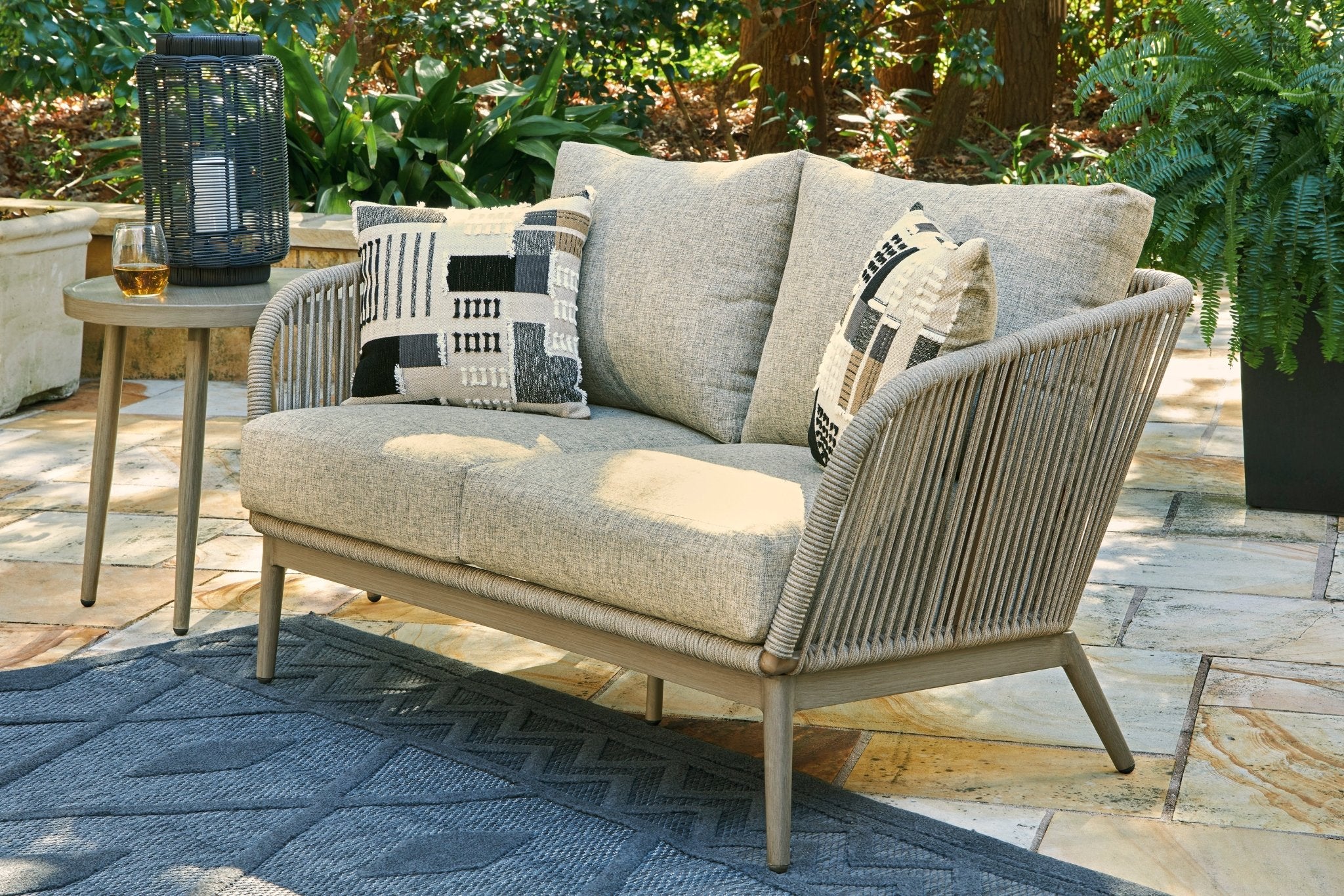 Hidden Valley Outdoor Lounge Arm Chairs - Waterproof Patio Furniture Set of 2, Comfortable Garden Chairs with Cushions for Backyard, Poolside, Deck, and Porch Relaxation