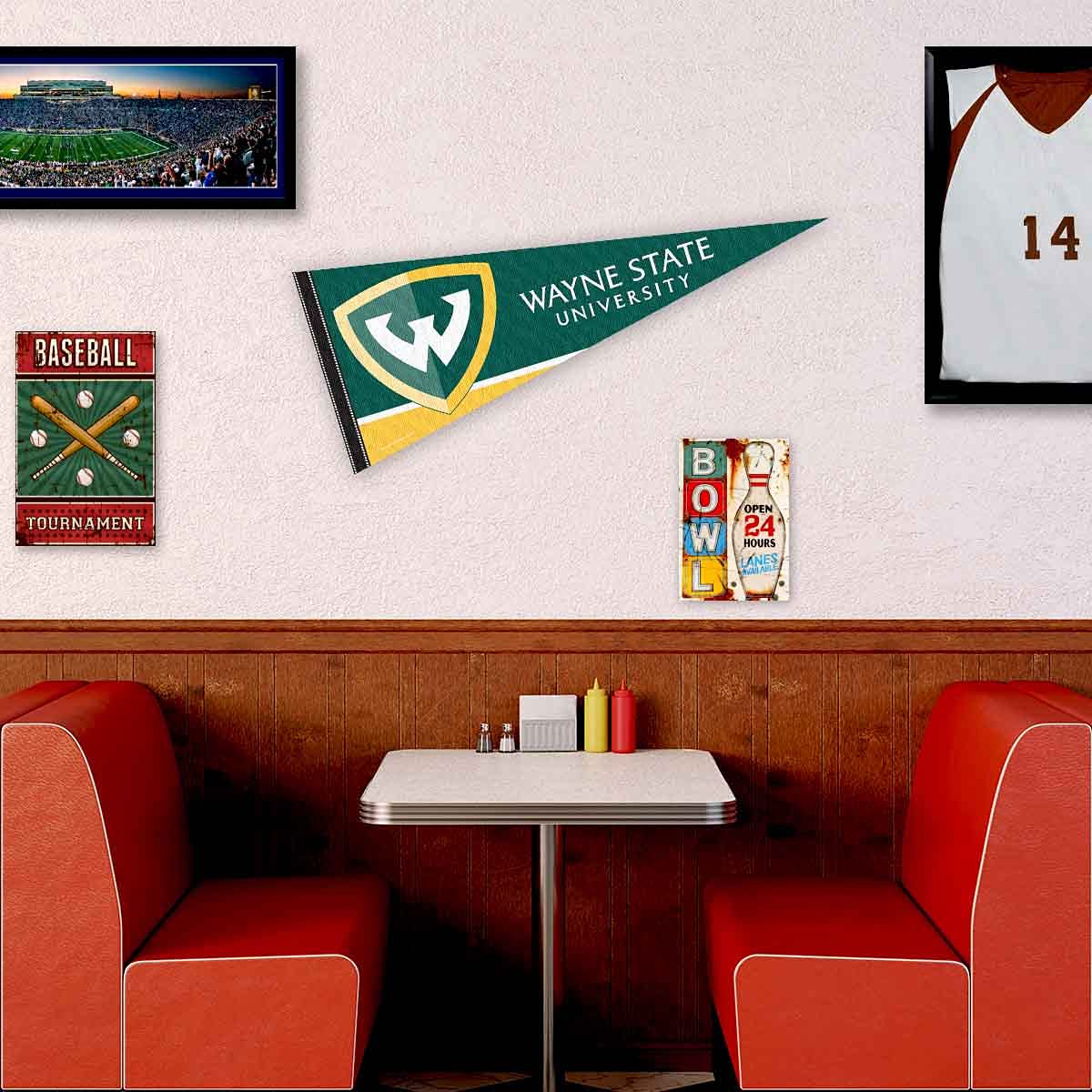 WSU Warriors Felt Pennant - College Room Decor & Fan Gifts