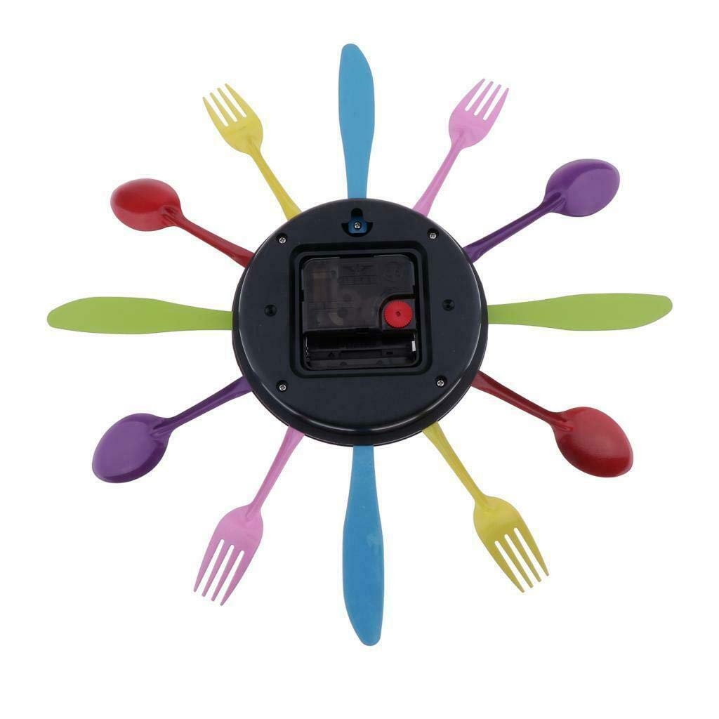 Creative Wall Clock with Spoon and Fork Design - Unique Home Decor for Kitchen, Dining Room & Living Room - Perfect Gift for Food Lovers & Interior Design Enthusiasts