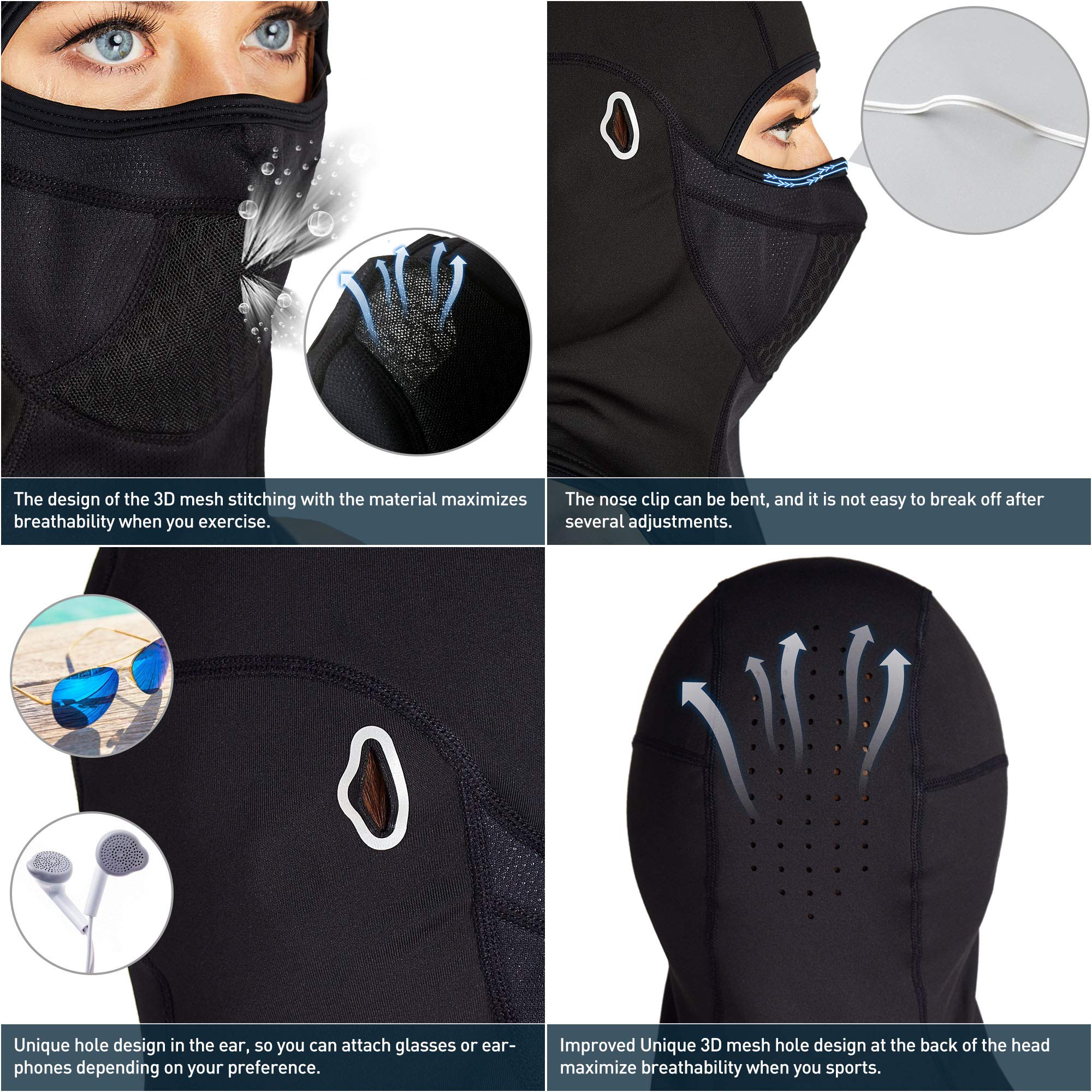 Windproof Thermal Balaclava Ski Mask for Men & Women - Winter Scarf Neck Warmer Hood for Cycling, Running, Snowboarding - Perfect for Cold Weather Outdoor Sports & Winter Activities