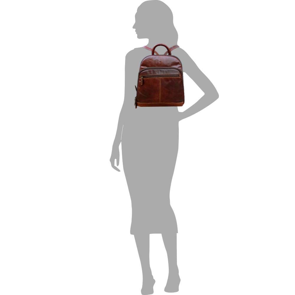 Jack Georges Voyager Small Backpack #7835 - Genuine Leather Brown Backpack for Men & Women | Perfect for Travel, Work, School & Everyday Use