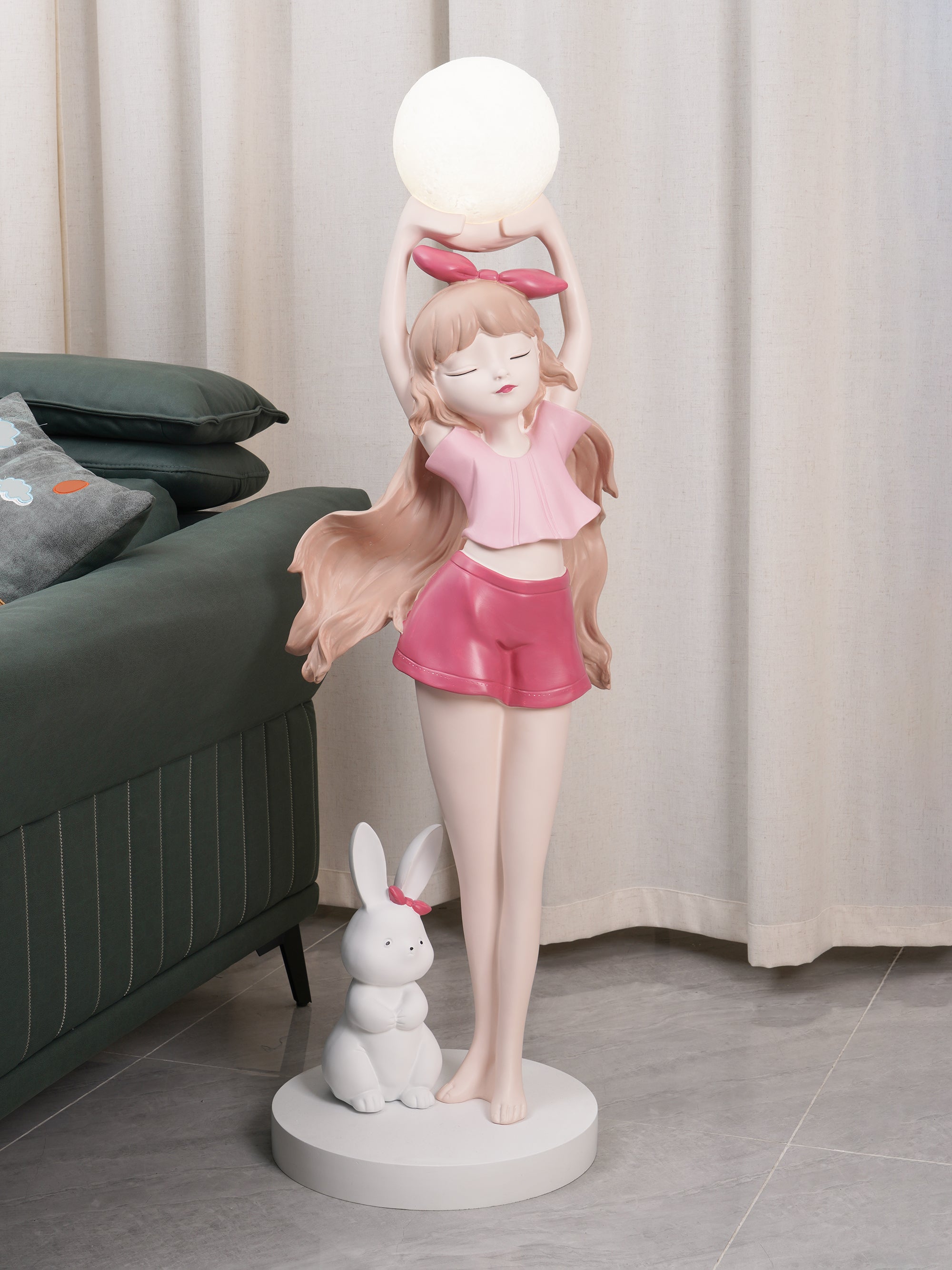 Elegant Ballet Girl Floor Lamp - Adjustable LED Dancer Light for Bedroom, Living Room & Nursery - Perfect for Kids Room Decor & Dance Studio Lighting