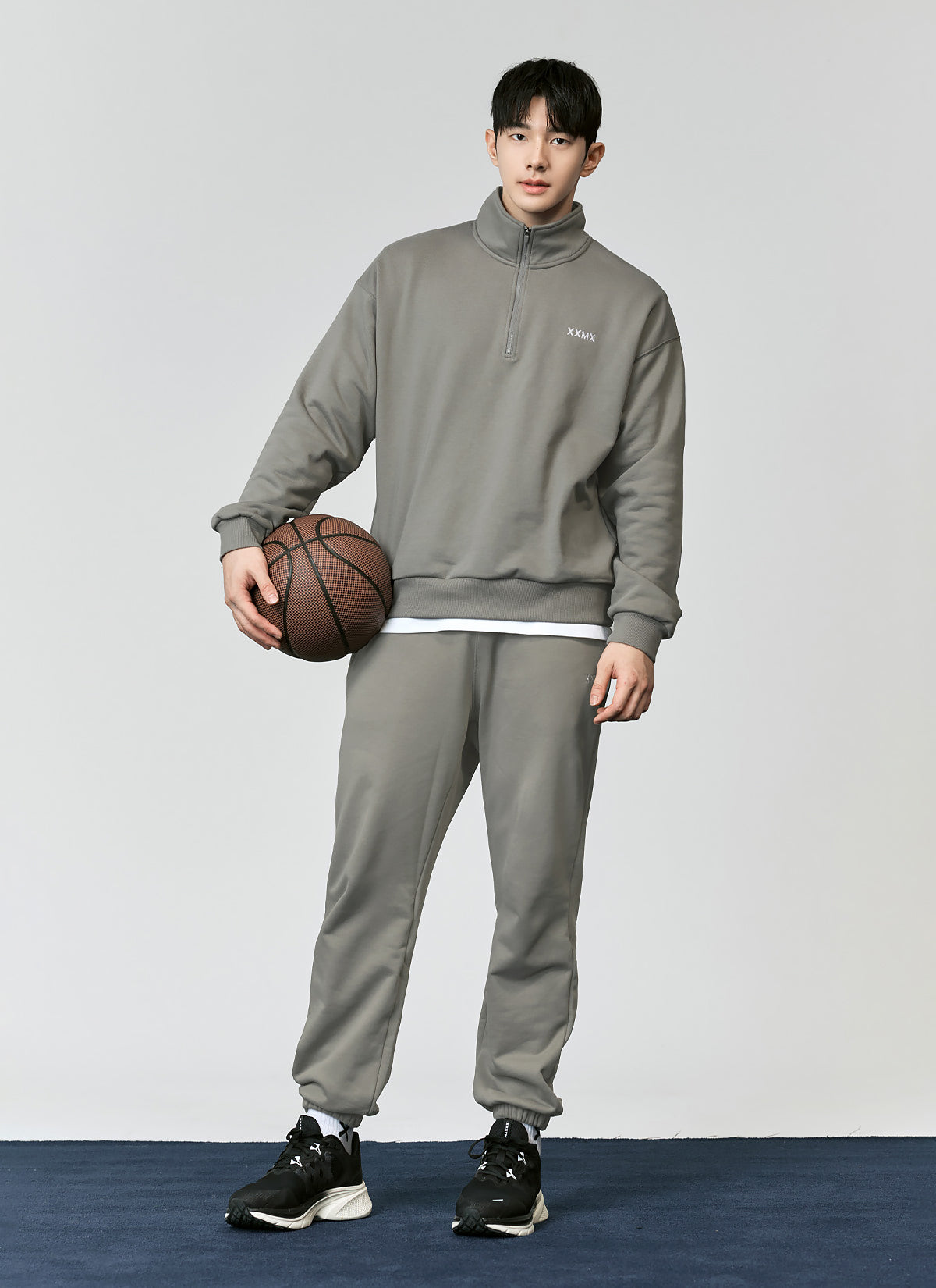 French Terry Loose Fit Jogger Pants for Men - Comfortable Casual Sweatpants with Elastic Waist & Pockets - Perfect for Lounge, Workout & Travel
