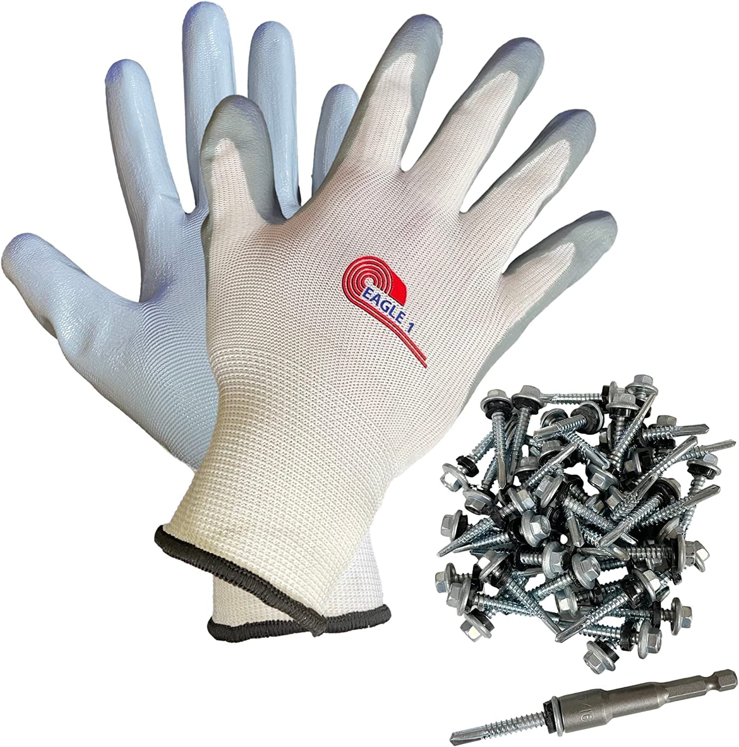 Dektite Metal Roof Pipe Flashing Boots Kit with Free Screws, Hex Bit Driver & Nitrile Gloves - #7 Red High Temp Round Base for Roofing & HVAC Installation