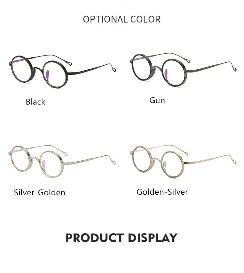 Stylish Aimee Unisex Full Rim Round Titanium Acetate Eyeglasses Frame 112122 - Lightweight & Durable for Work, Reading & Everyday Wear
