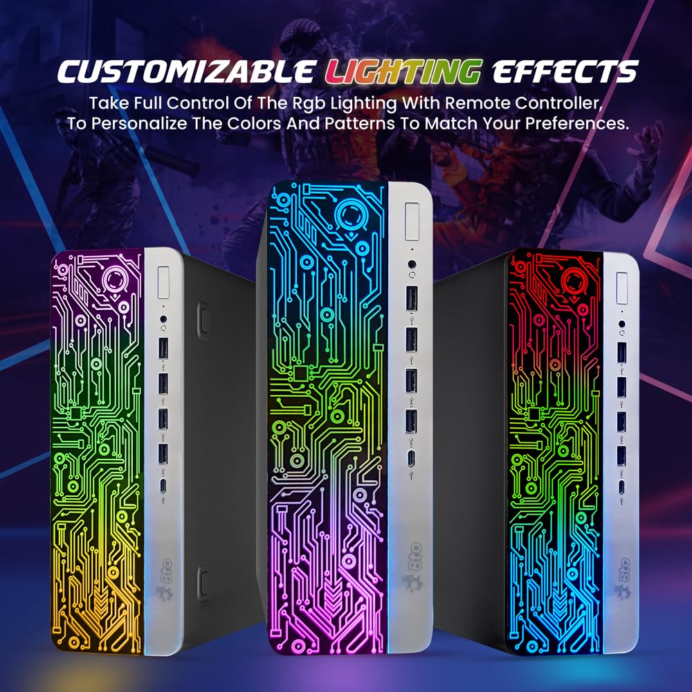 RGB Gaming PC & Monitor Bundle - Intel Core i5-6th Gen, 16GB DDR4, 512GB SSD, NVIDIA GT 1030 2GB, 22