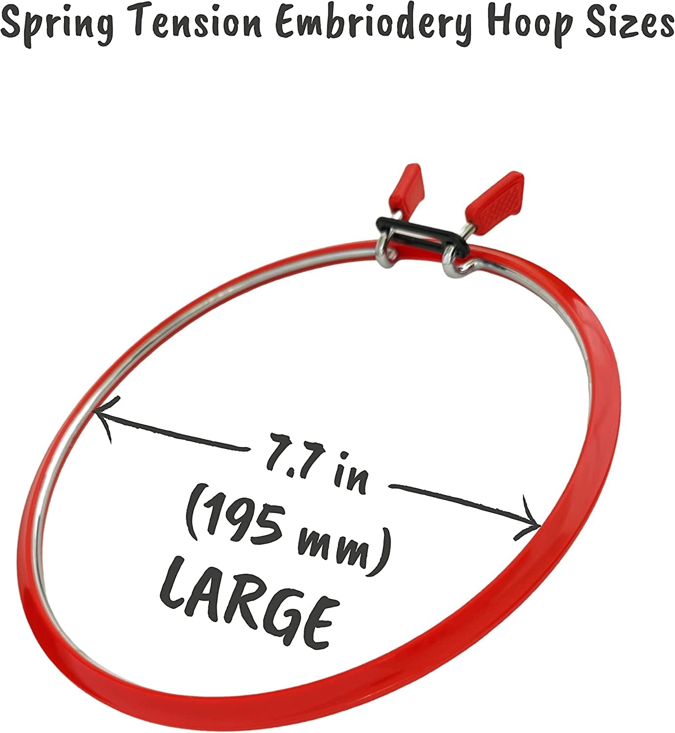 Premium Metal Spring Tension Embroidery Hoops for Cross Stitch, Darning & Crafting - Strong & Durable Red Large Embroidery Frame - Perfect for Hand Embroidery, Needlework & DIY Sewing Projects