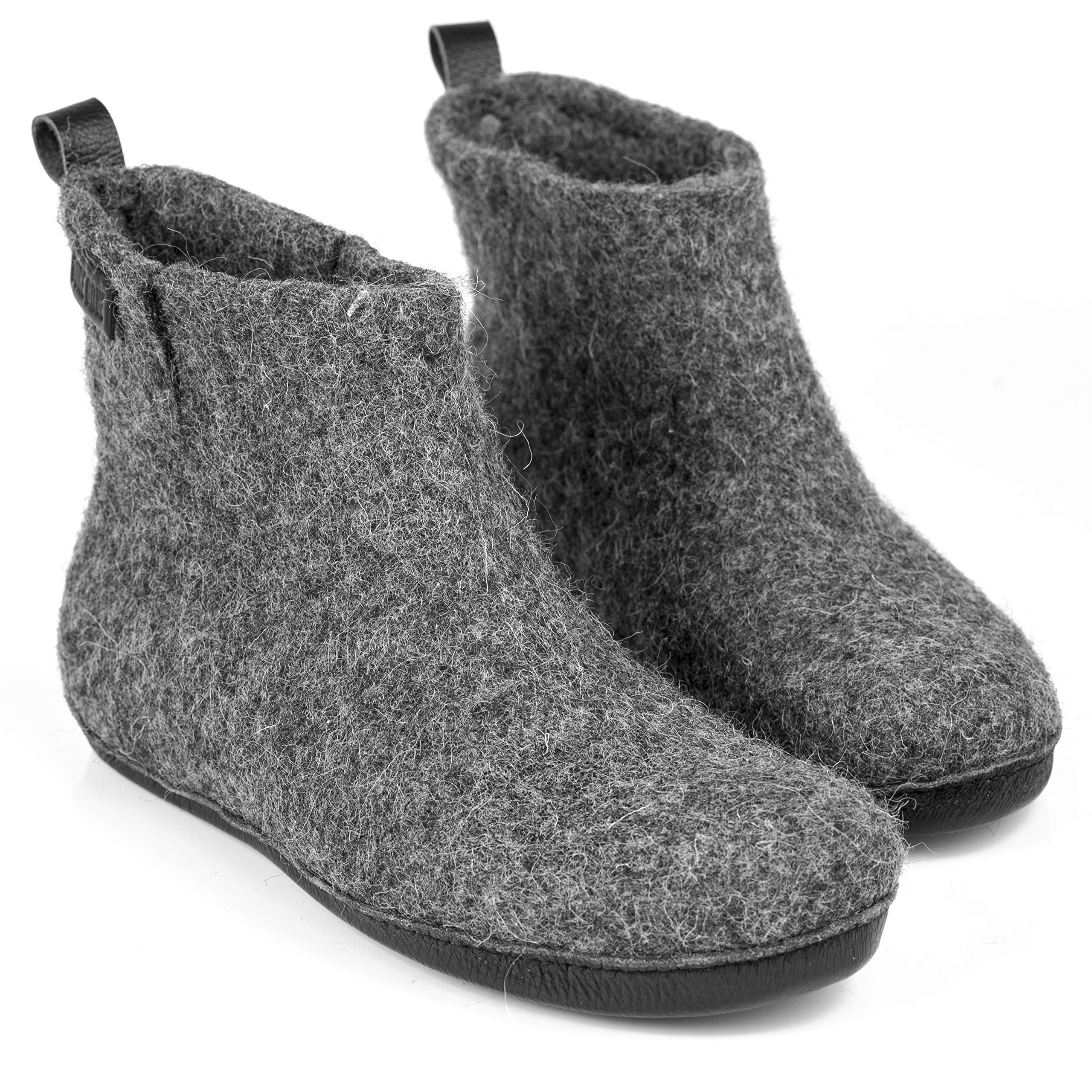Warm Wool Ankle Bootie Slippers for Men - Cozy Winter House Shoes with Non-Slip Sole | Perfect Father's Day Gift for Dad | Ideal for Indoor Comfort, Lounging & Cold Weather