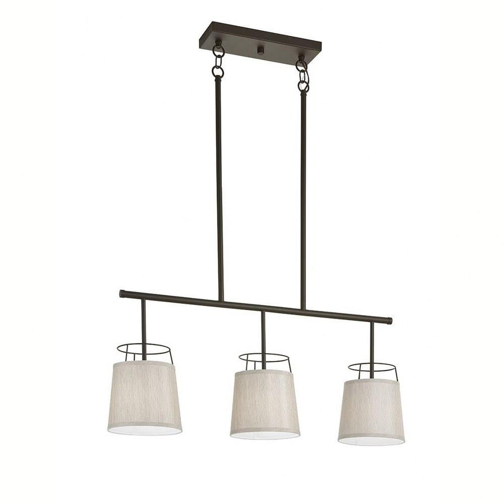 KICHLER Marika 16-Inch 3-Light Linear Chandelier in Olde Bronze - Perfect for Dining Room, Kitchen Island, and Modern Home Lighting