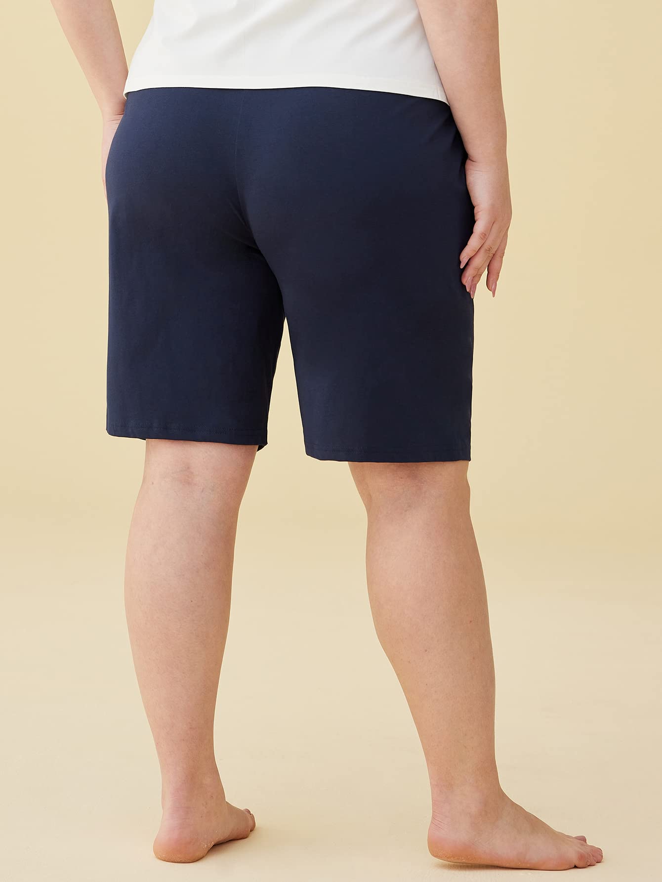 Latuza Women's Cotton Pajama Shorts - Soft Bermuda Sleep Shorts for Lounge, Vacation & Summer Nights | Comfortable Sleepwear for Women