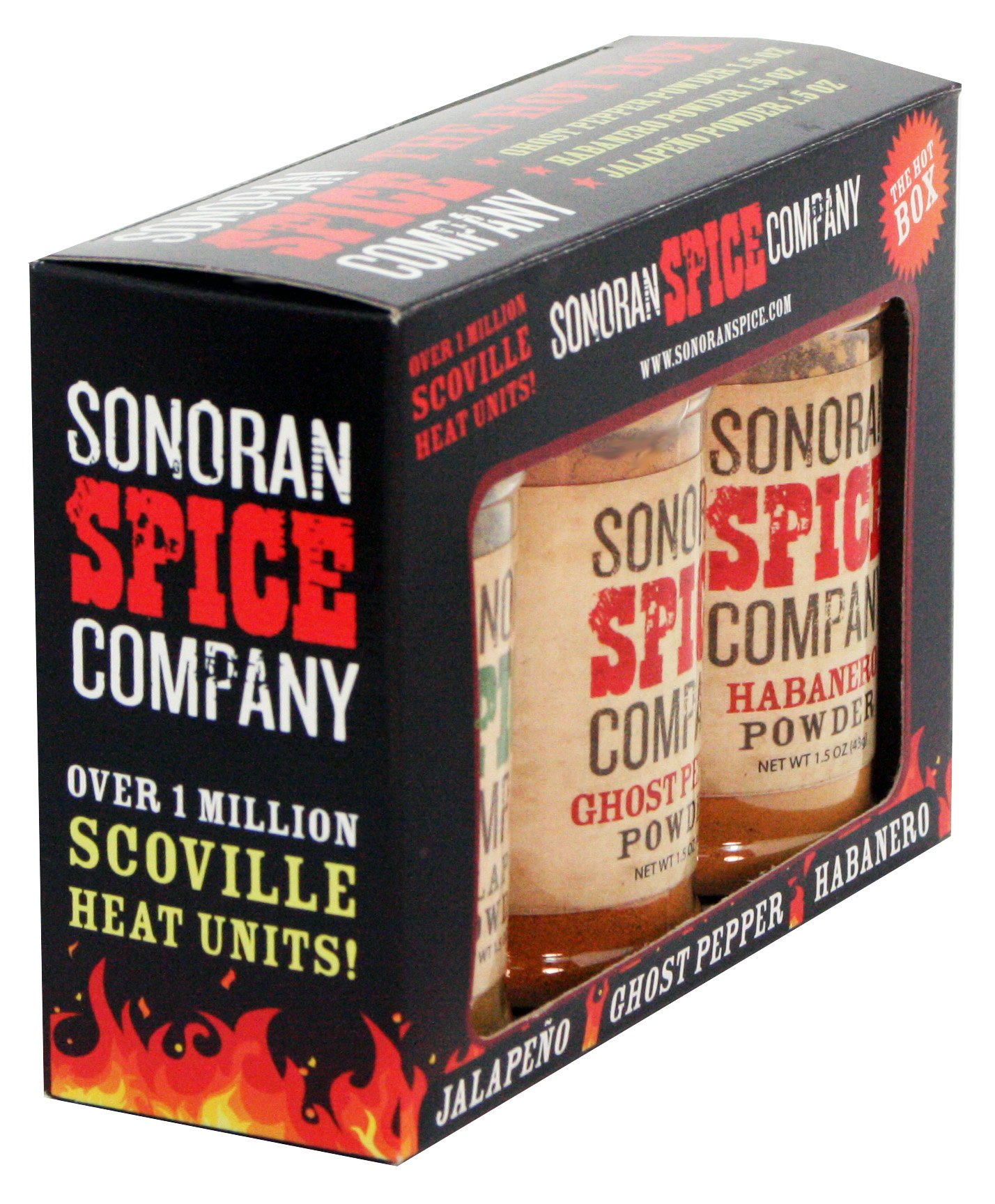 Sonoran Spice Ghost Pepper, Habanero, Jalapeno Powder Hot Box - Premium Chili Powder Blend for Cooking, Grilling & Spicy Recipes
