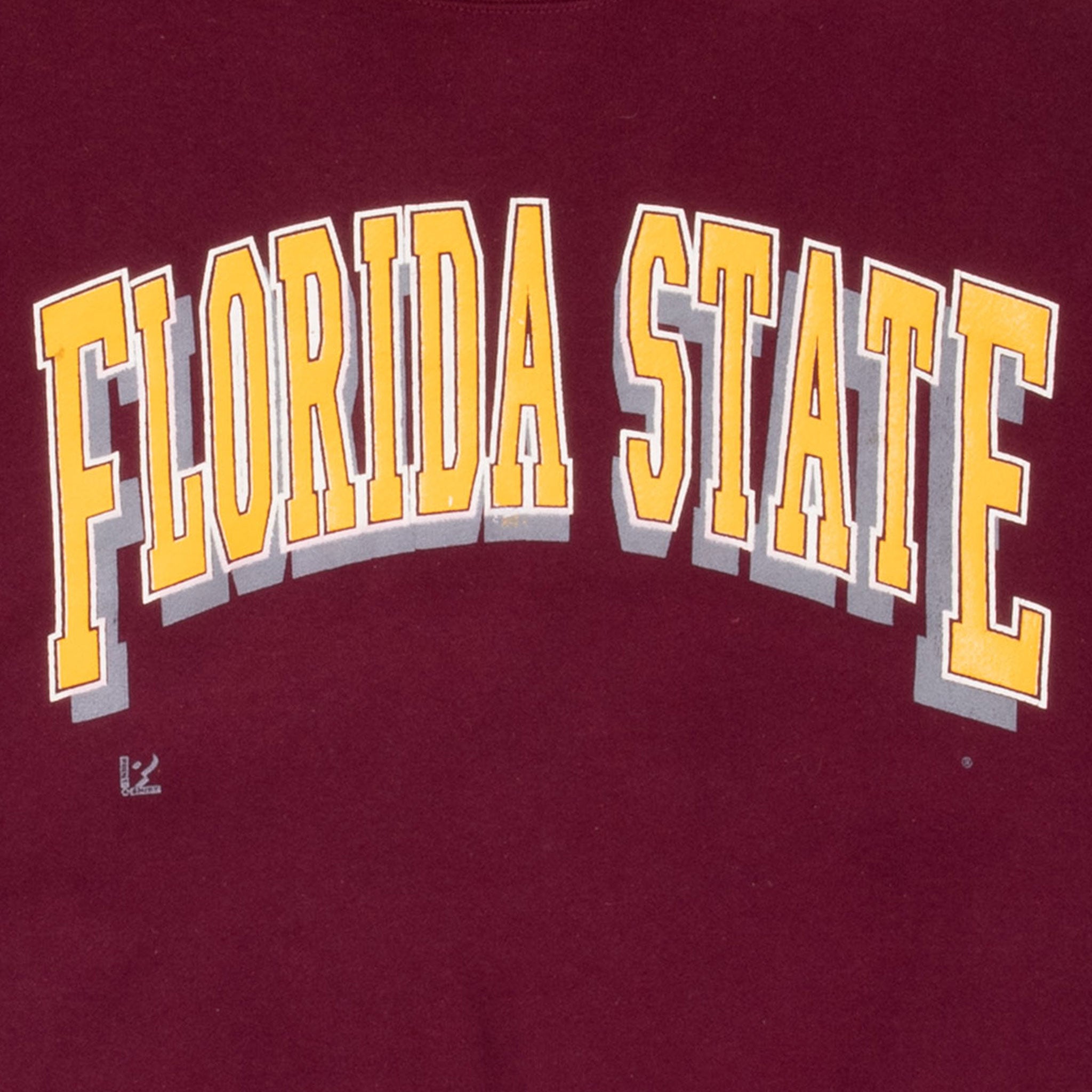 Vintage Florida State FSU Burgundy Sweatshirt 1990s Large - Made in USA - Retro College Apparel for Game Day & Casual Wear
