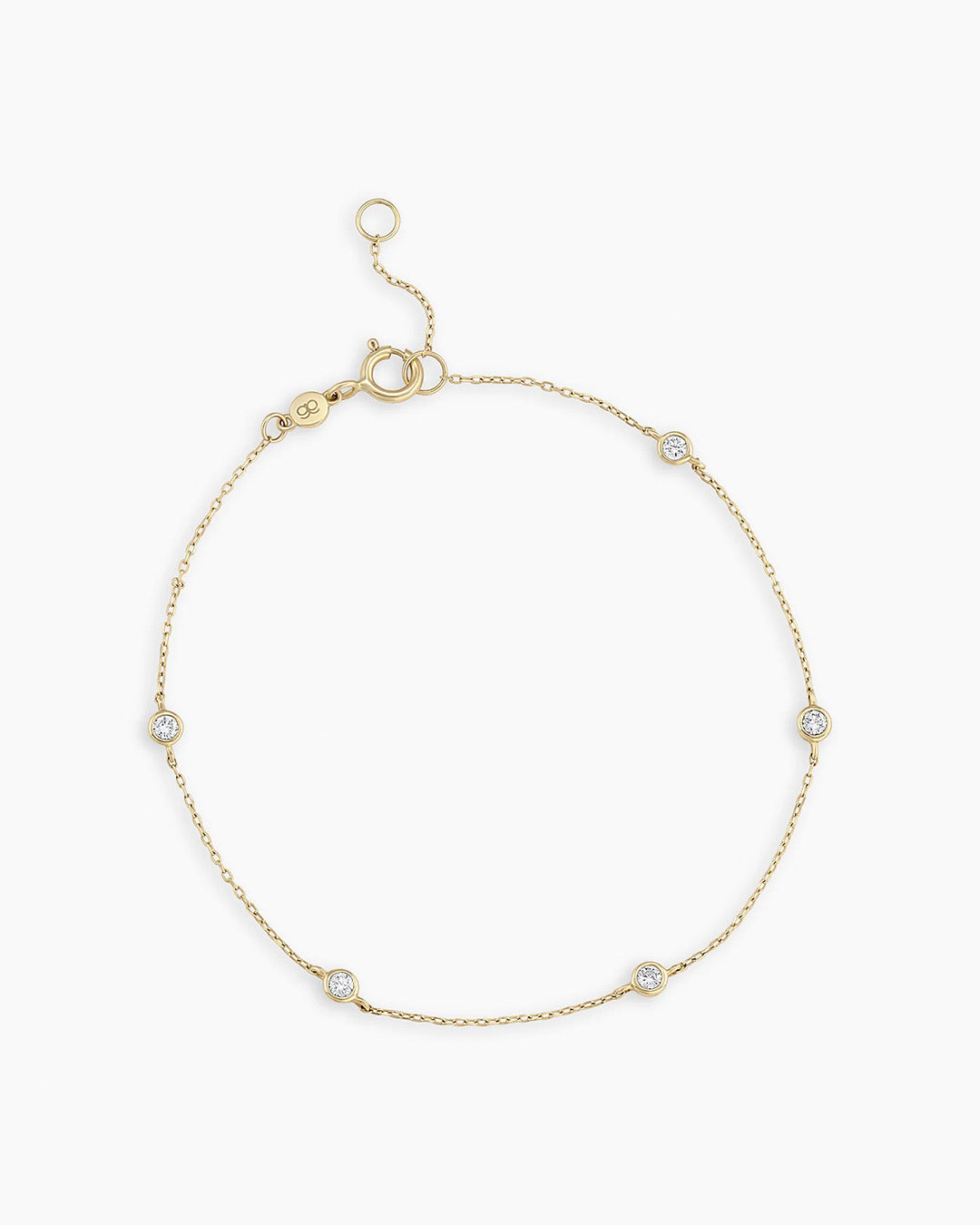 Classic Five Diamond Bracelet for Women - Elegant 14K Gold Tennis Bracelet for Everyday Wear & Special Occasions