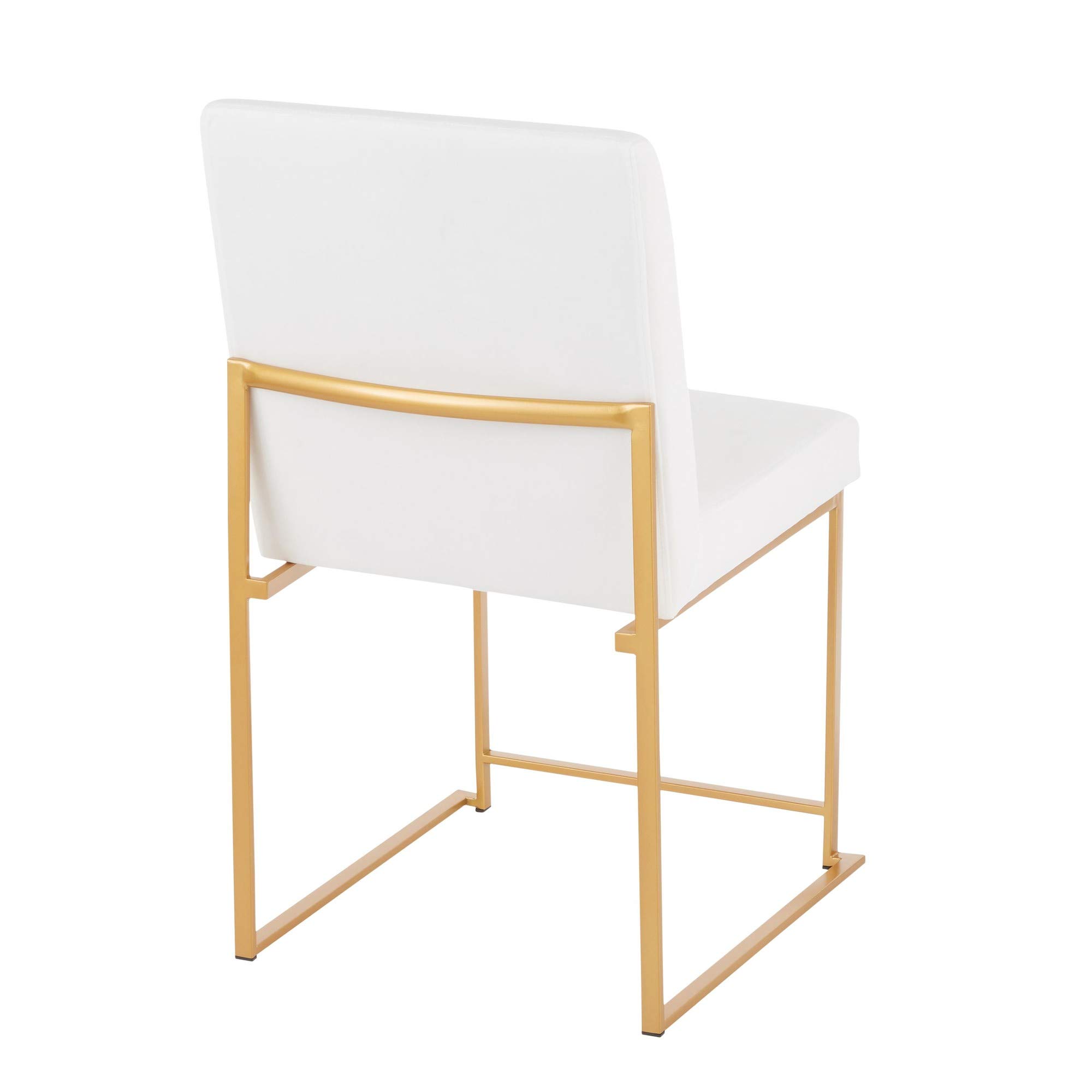 LumiSource High Back Fuji Dining Chair Set of 2 - Modern Upholstered Kitchen Chairs for Dining Table - Comfortable Contemporary Seating for Home, Restaurant & Office Use