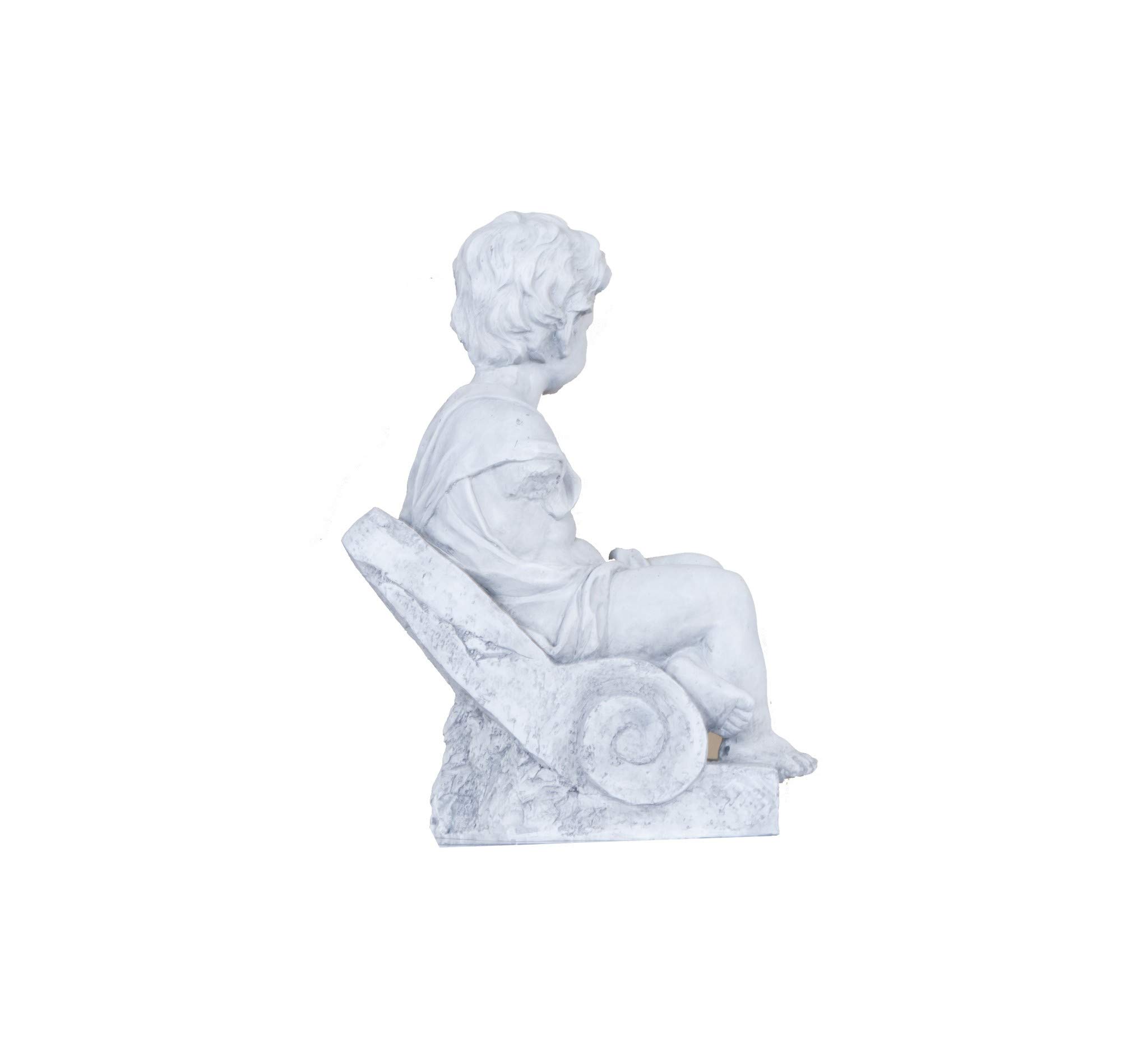 HomeRoots Decor 8x16x21 Inch Boy Sitting Statue - Handcrafted Garden Sculpture for Outdoor Patio, Yard & Lawn Decor - Perfect Gift for Kids & Home Decoration
