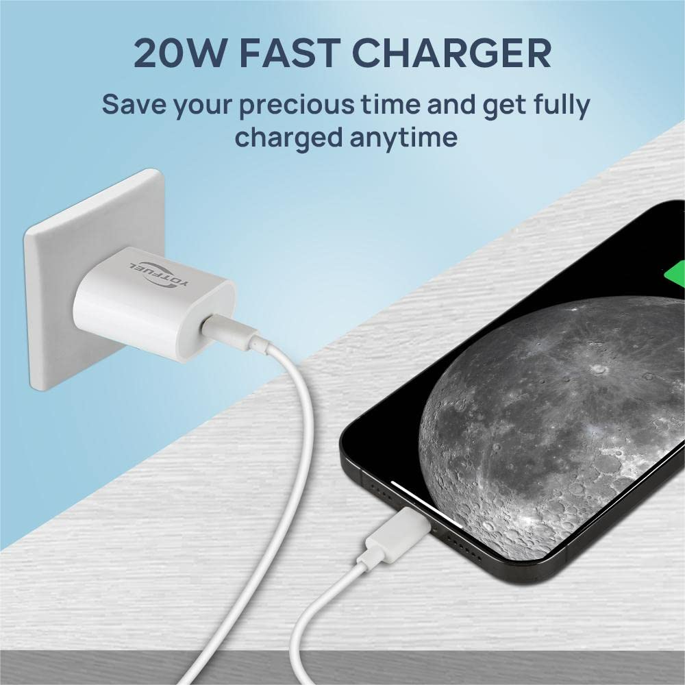 20W USB-C Fast Charger Block - PD Wall Charger Adapter for iPhone 15/14/13, Samsung Galaxy S23/S22 - Compact Travel Charging Cube for Home, Office & Car Use