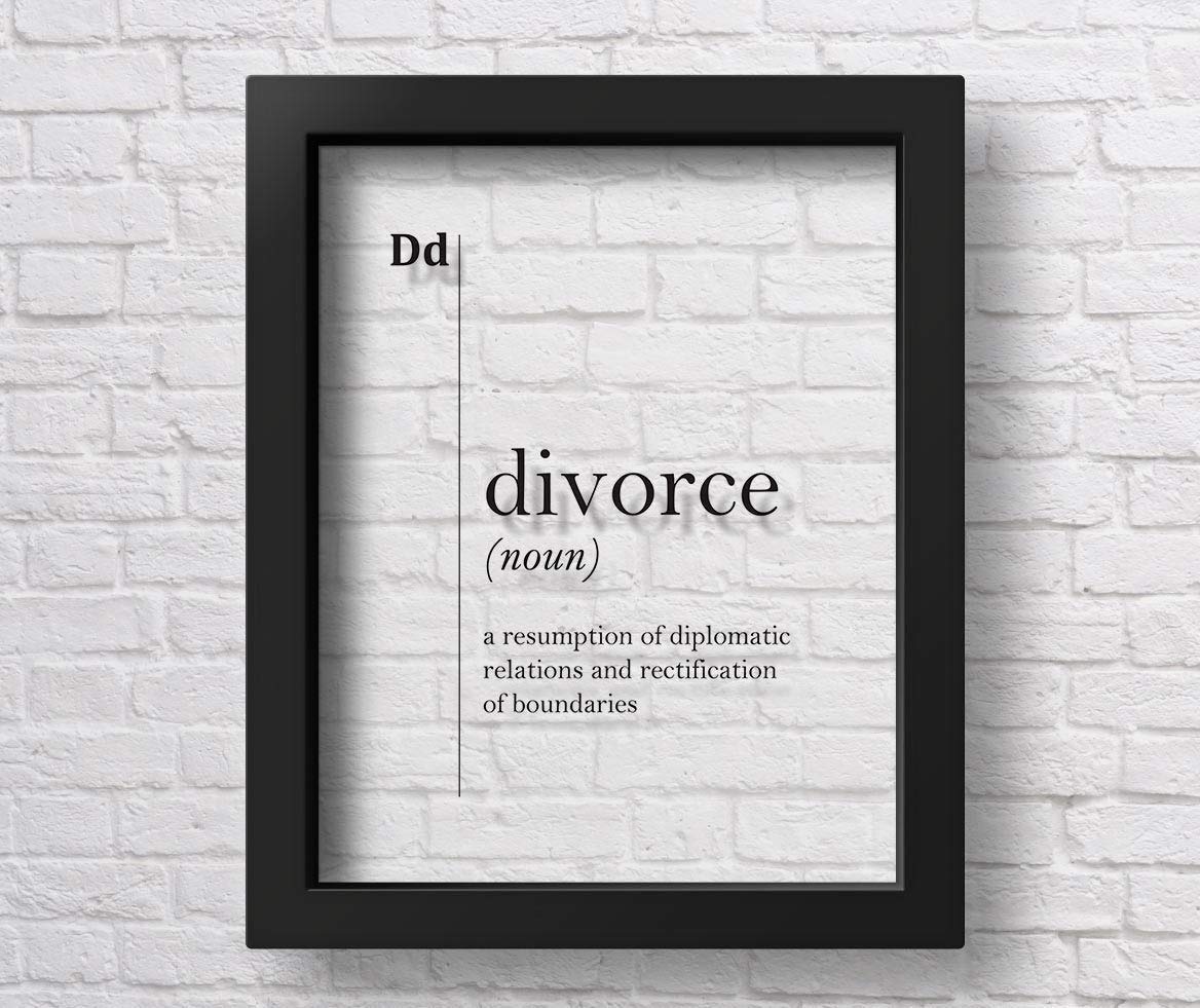 Funny Divorce Lawyer Definition Print - Transparent Office Wall Art Decor for Attorneys - Perfect Coworker Gift & Humorous Legal Poster | Ideal for Law Offices, Courtrooms & Lawyer Appreciation Gifts