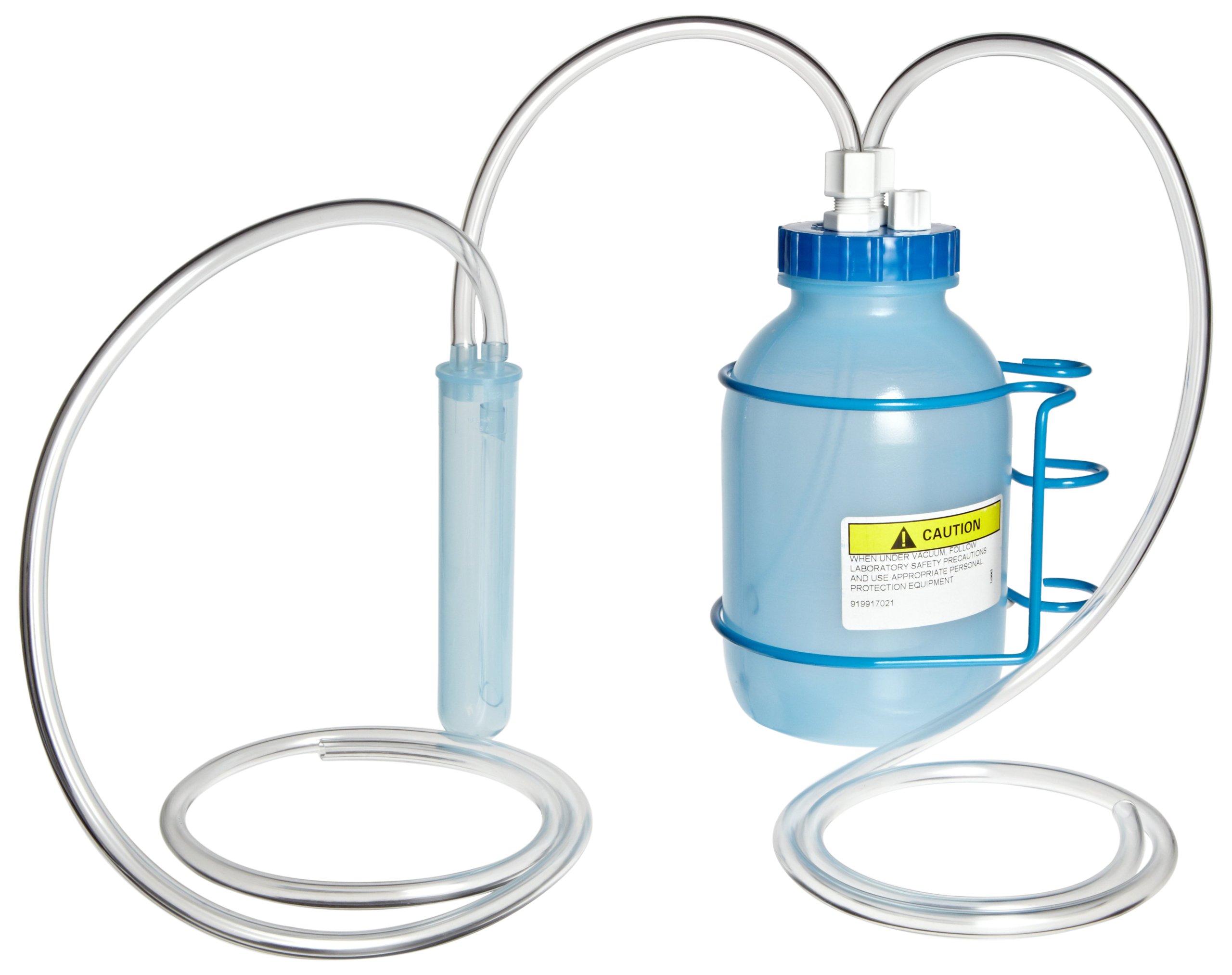SP Bel-Art 0.5 Gallon Plastic Vacuum Aspirator Bottle (F19917-0001) - Blue | Lab Liquid Transfer & Waste Collection for Science Experiments & Medical Use