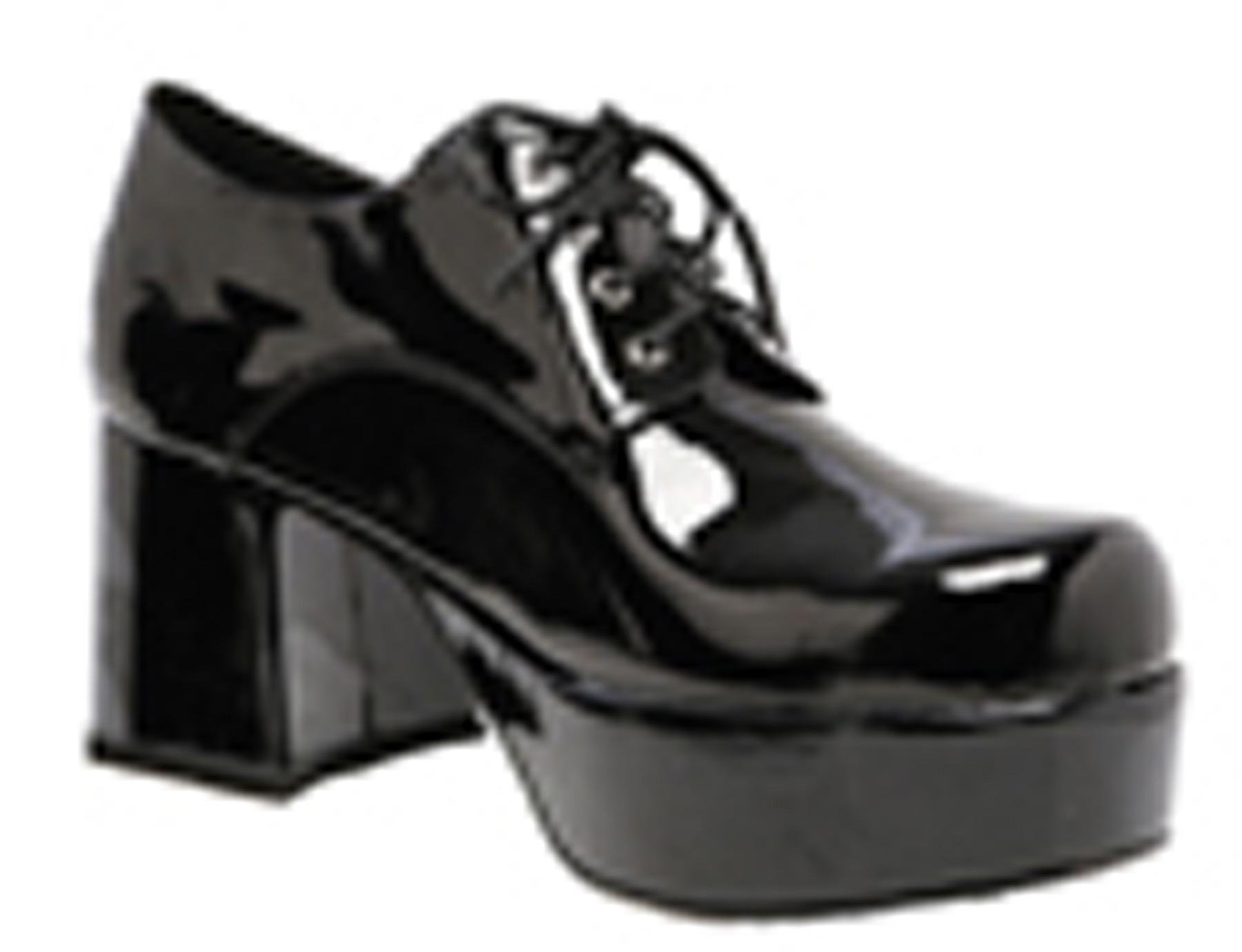 Men's Platform Shoes - Black Small Fancy Dress for Cosplay & Halloween Costume Parties | Comfortable Height Boost Sneakers for Costume Events & Themed Parties