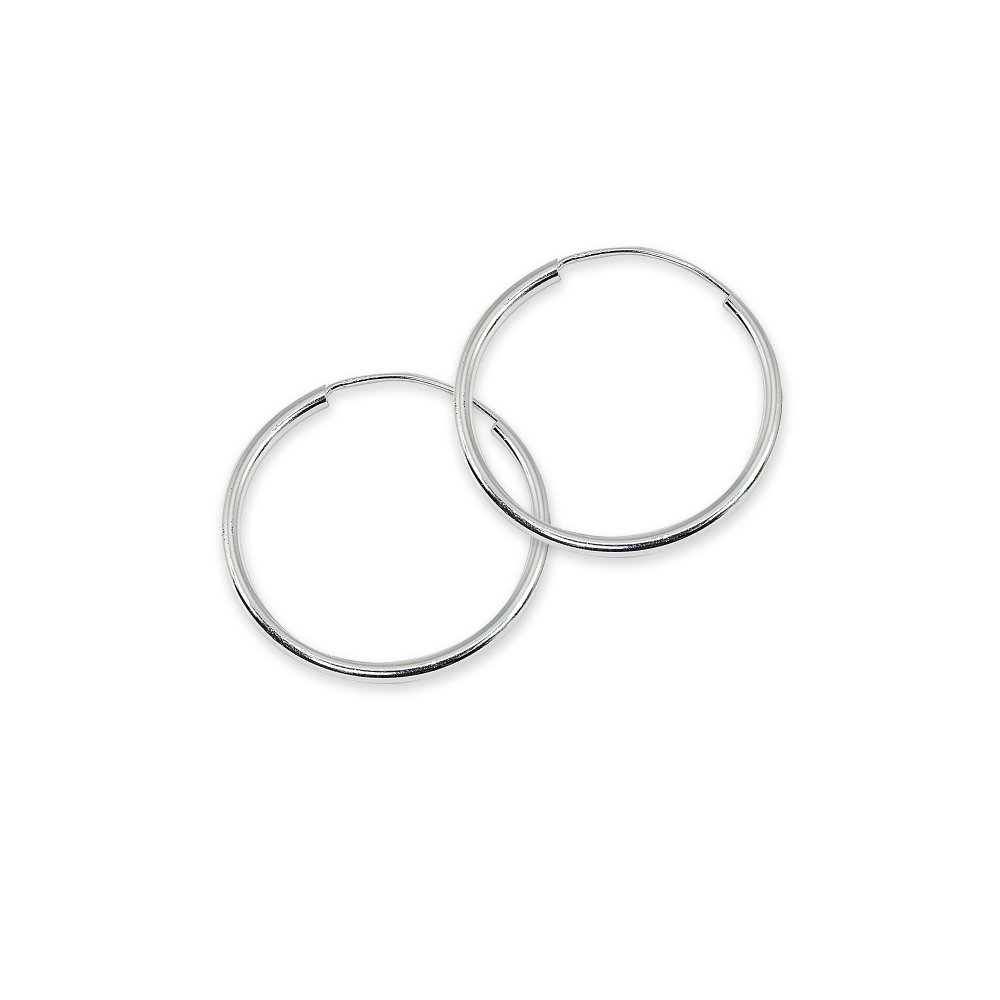 2mm Sterling Silver High Polished Round Lightweight Hoop Earrings for Women & Men | Perfect for Everyday Wear, Gifts & Special Occasions