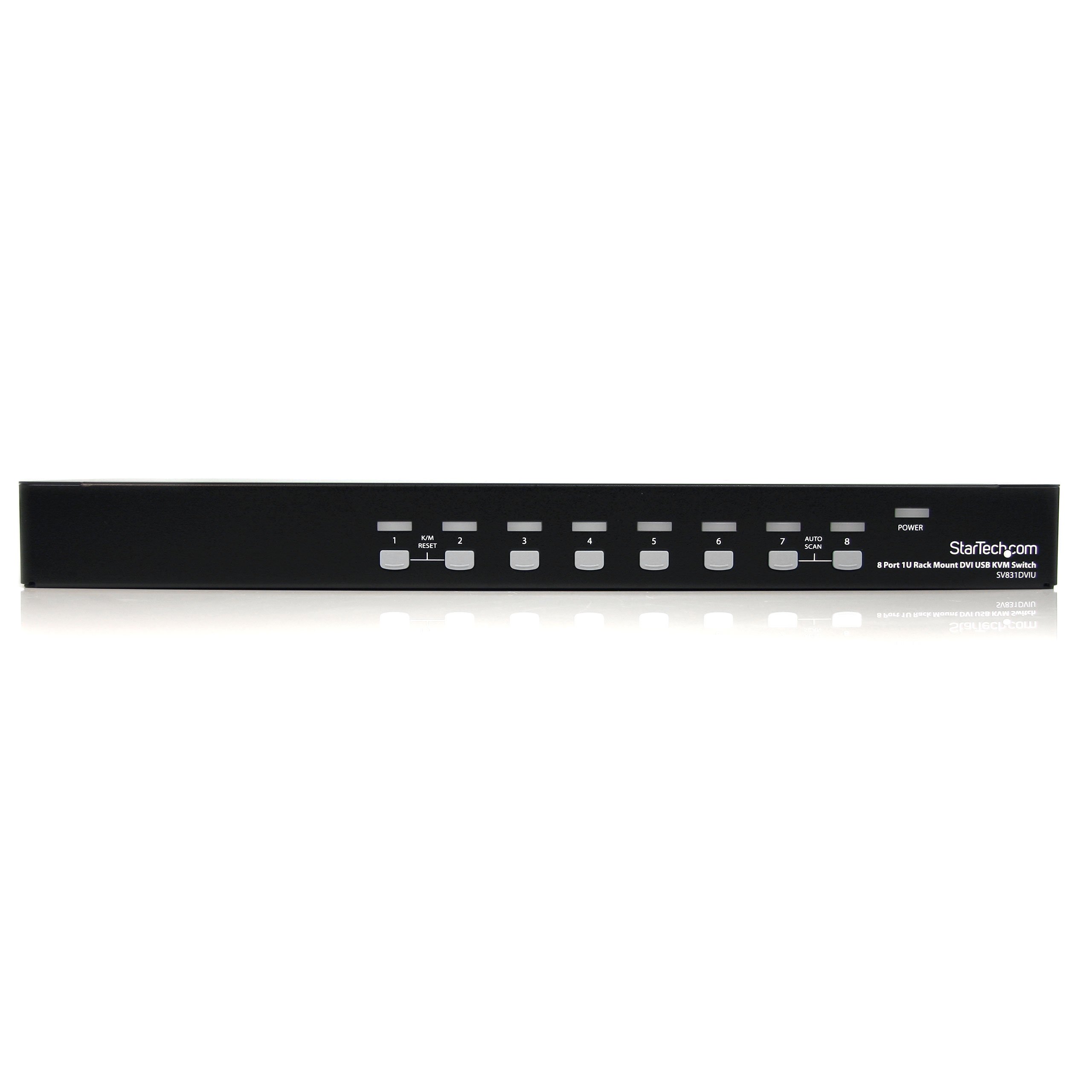StarTech.com SV831DVIU 8-Port 1U Rackmount DVI USB KVM Switch - TAA Compliant for Server Management & Data Center Control - Perfect for IT Professionals & Multi-Computer Workstations