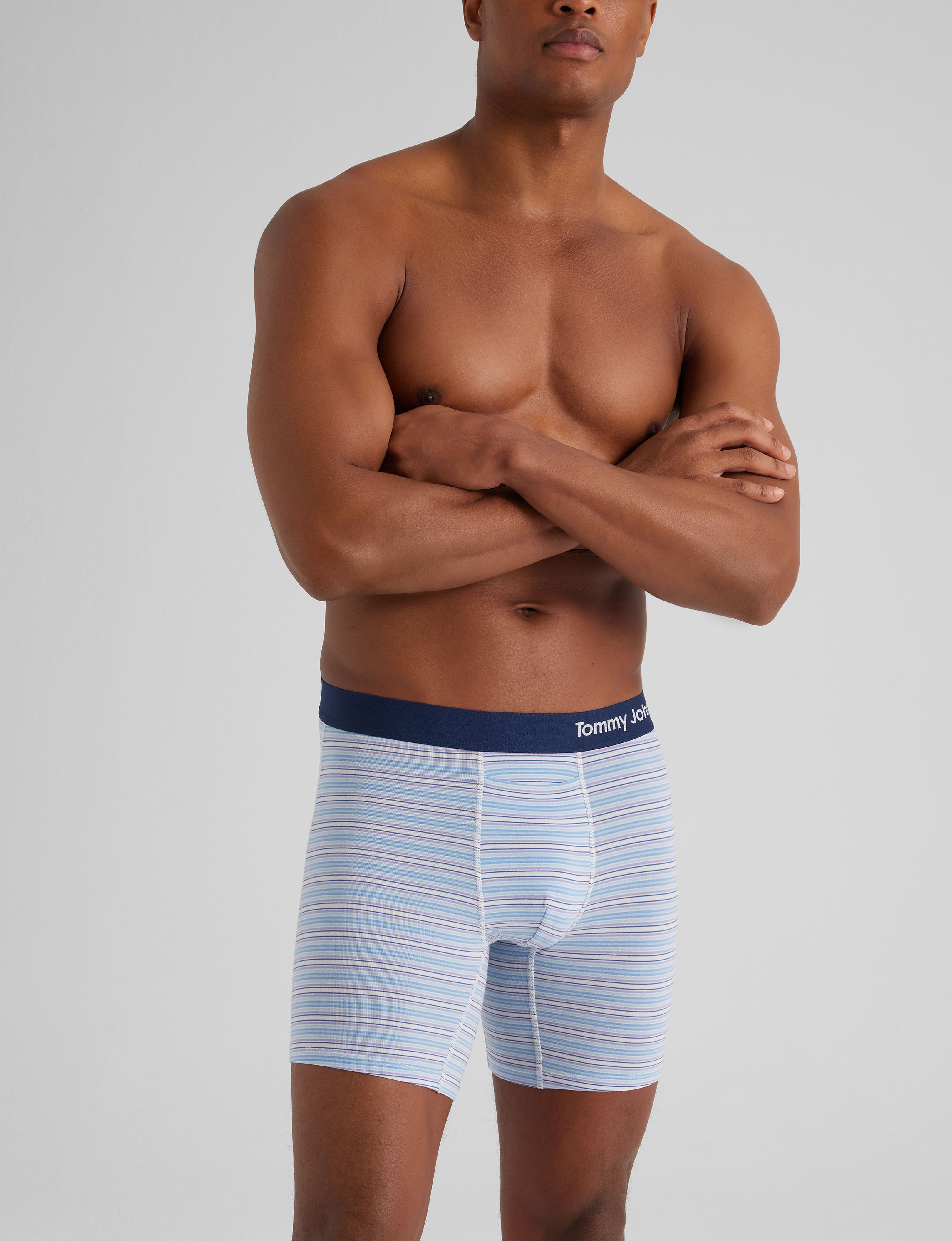 Cool Cotton Mid-Length Boxer Briefs for Men - 6-Pack - Soft, Breathable & Comfortable Underwear for Everyday Wear, Workout & Sleep