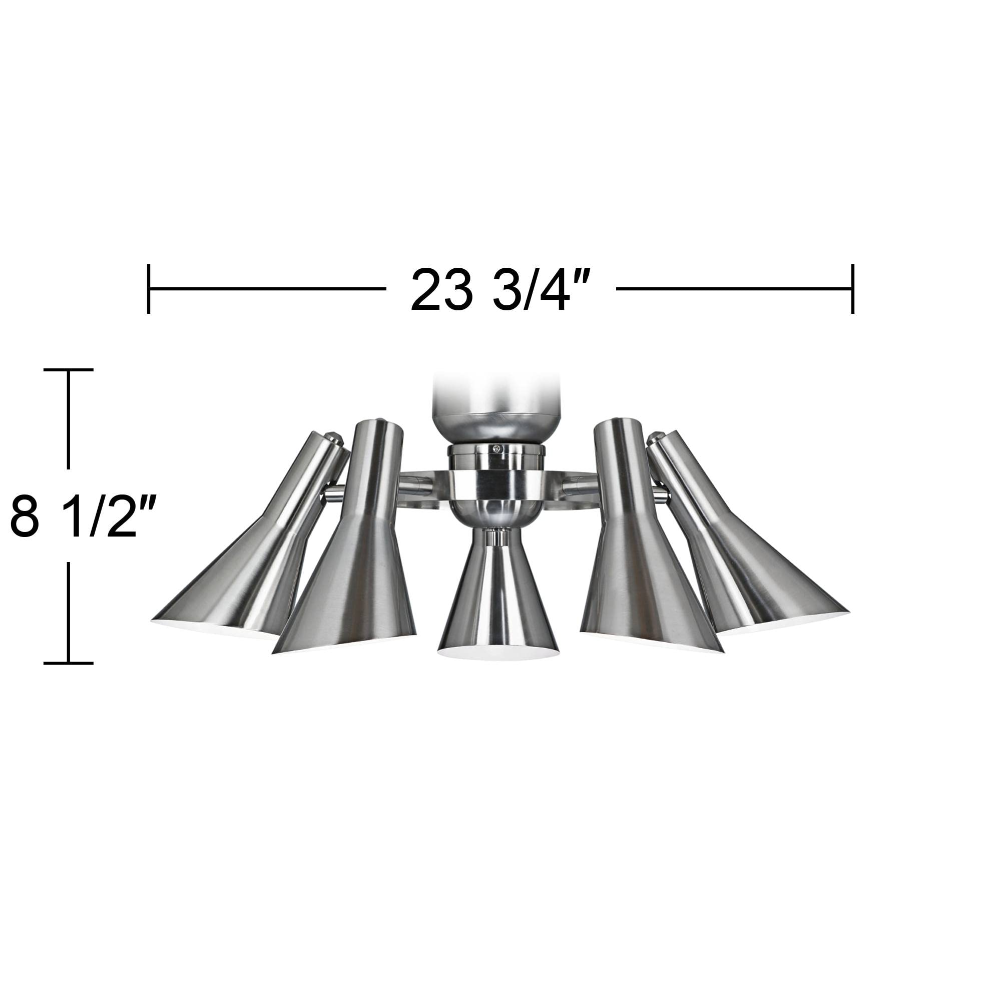 Vintage Brushed Nickel 5-Light LED Ceiling Fan Light Kit - Energy Efficient Lighting for Bedroom, Living Room & Dining Room