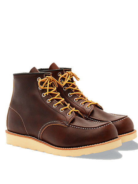 Red Wing 8138 Moc Toe Boot for Men - Premium Brown Leather Work Boots with Comfortable Cushion - Perfect for Construction, Hiking & Outdoor Activities