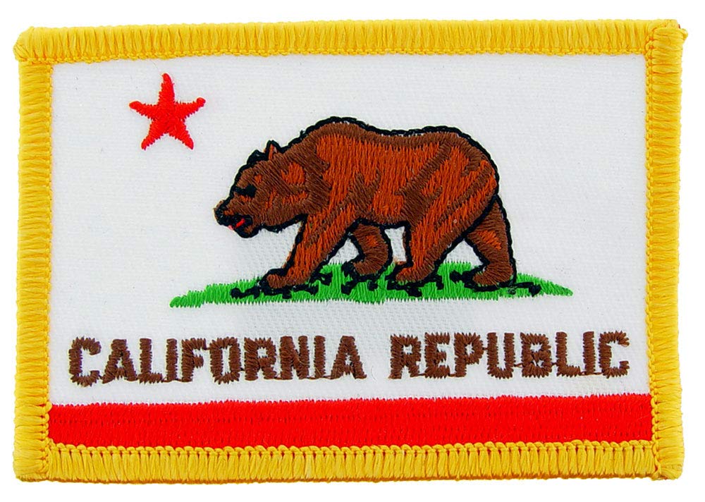 California State Flag Embroidered Iron-On Patch - Durable Rectangle Sew-On Badge for Jackets, Hats, Bags & DIY Crafts