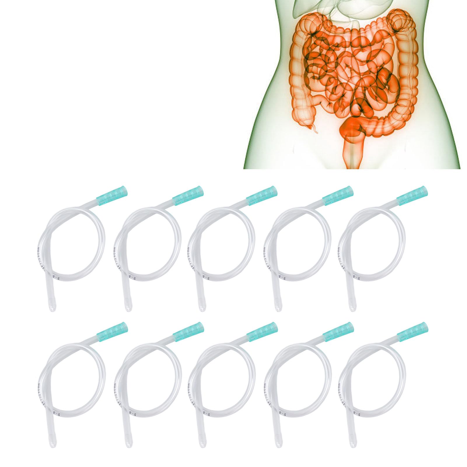 10-Piece PVC Inlet Hose Kit for Colon Cleansing & Irrigation - Disposable Toilet Accessories