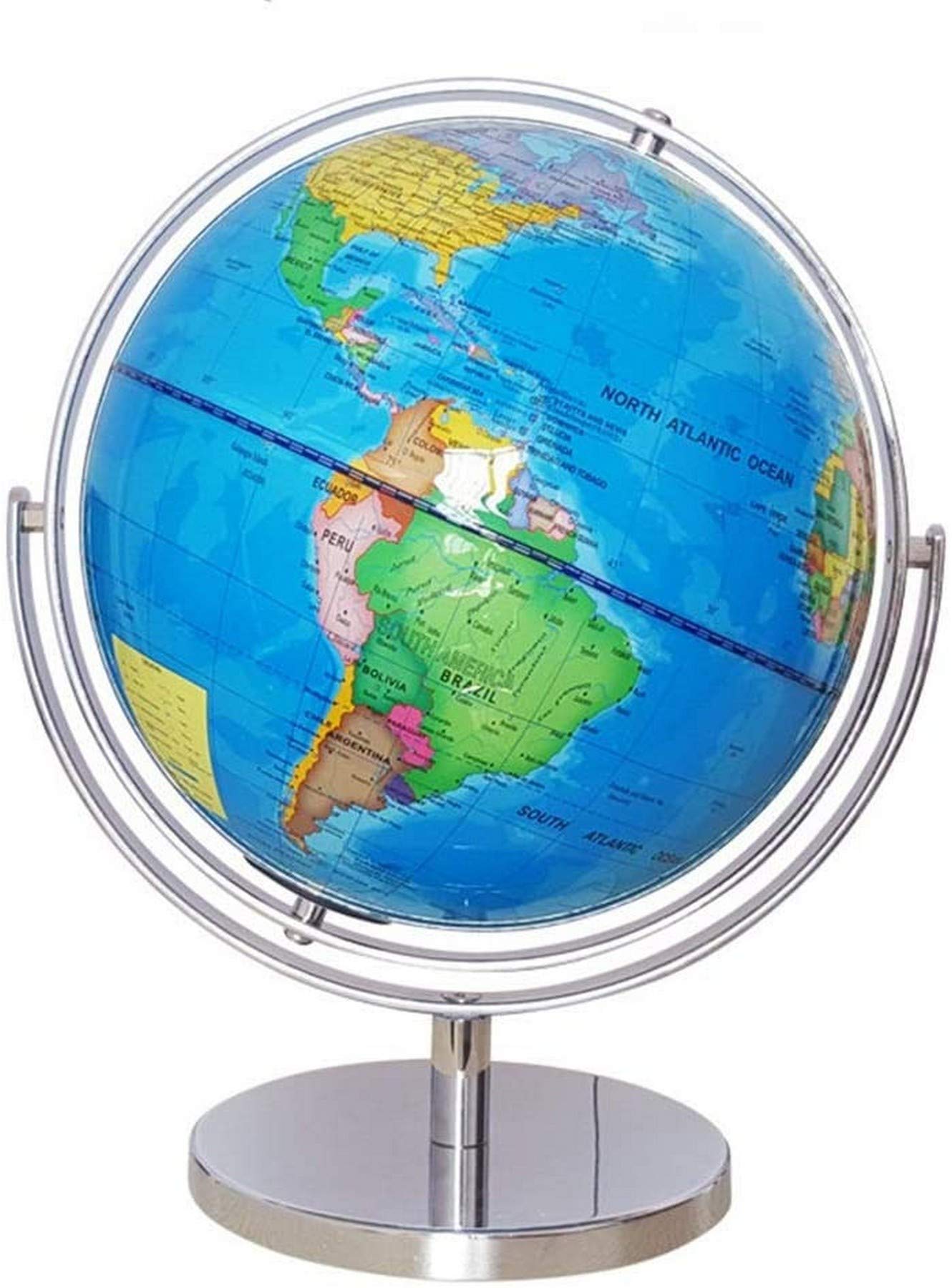 World Globe with Stand - Educational Desktop Globe for Adults & Kids, Geography Learning Toy, Office & Classroom Decor, Perfect for Home, School, or Gift Giving - Explore the World in Style