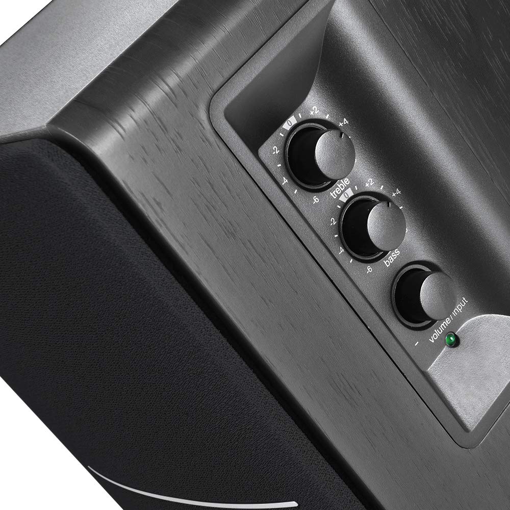 Edifier R1280DBs Active Bluetooth Bookshelf Speakers - 2.0 Wireless Studio Monitor with Optical Input & Subwoofer Line Out - 42W RMS Power - Black - Perfect for Home Theater, Gaming & Music Listening