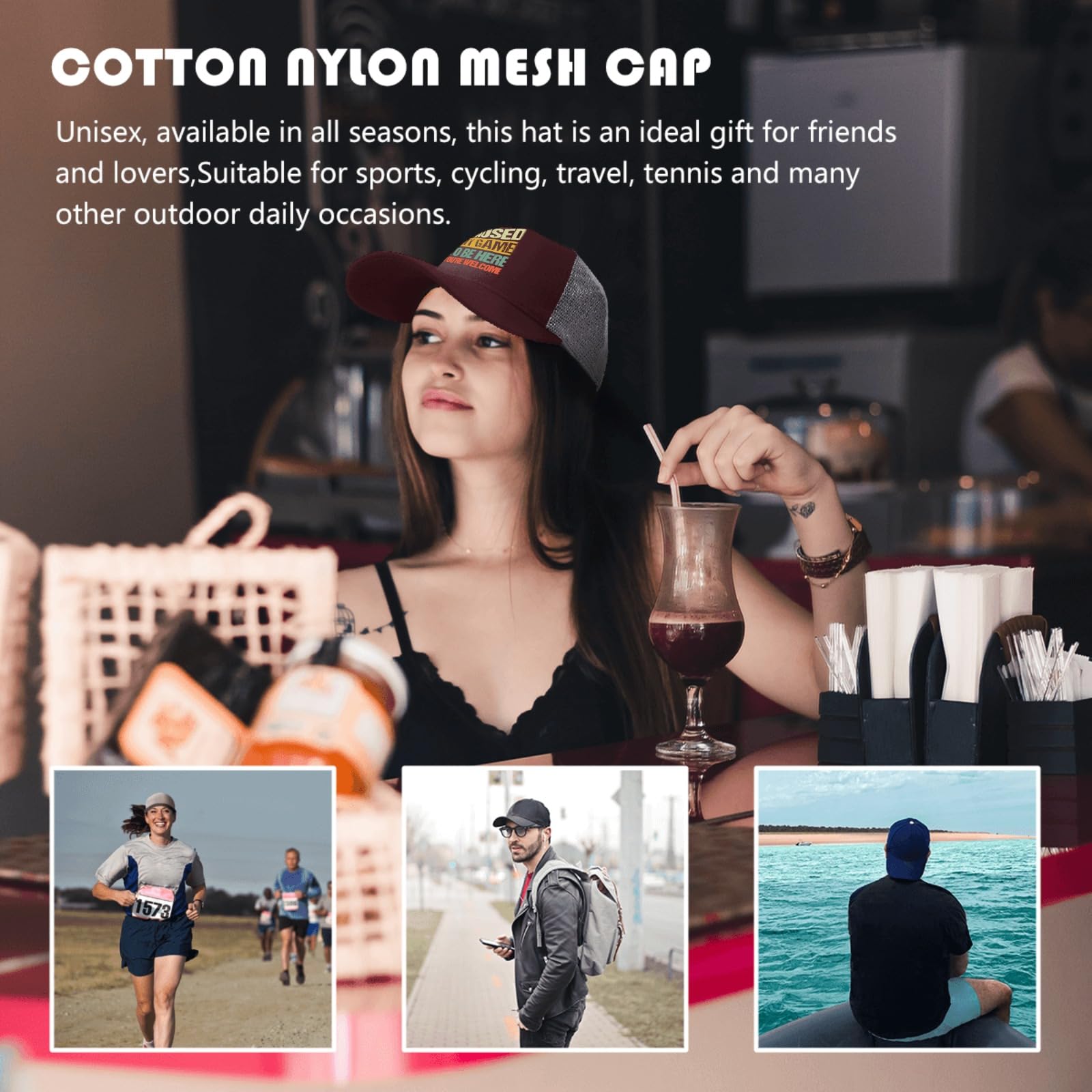 Women's Adjustable Beach Trucker Hat - Breathable Running Cap for Outdoor Activities, Sports & Summer Fashion | Perfect for Hiking, Jogging, Beach Trips & Casual Wear